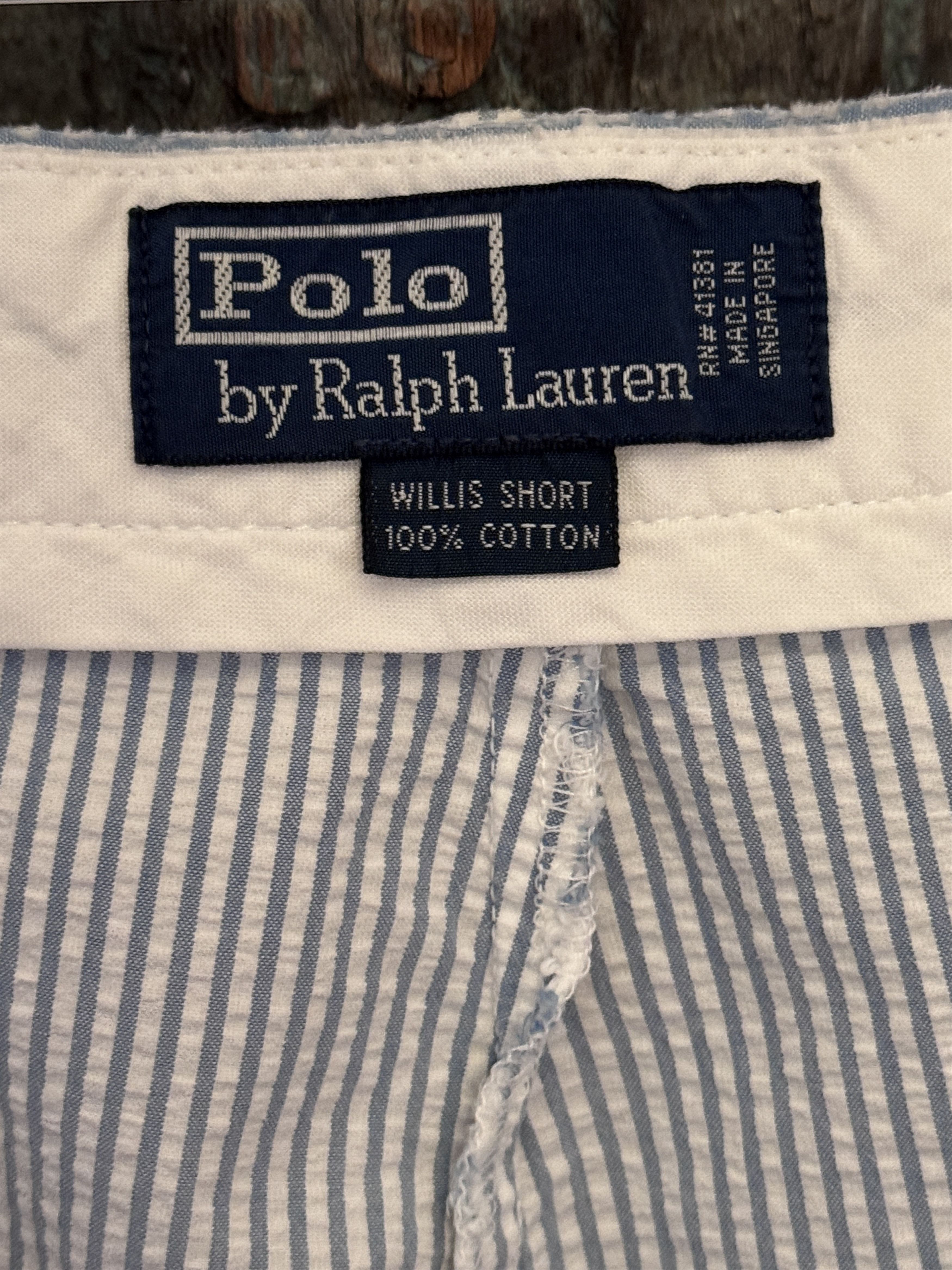 Vintage Vintage Y2K Polo Willis Shorts in Light Blue Seersucker Size US 38 / EU 54 - 3 Thumbnail