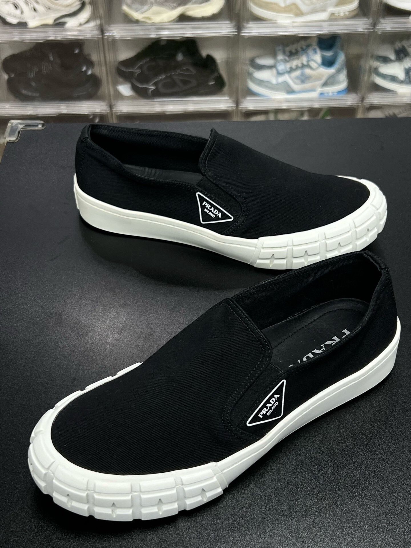 Prada Prada Black Nylon Low Sneakers Size US 8 / EU 41 - 1 Thumbnail