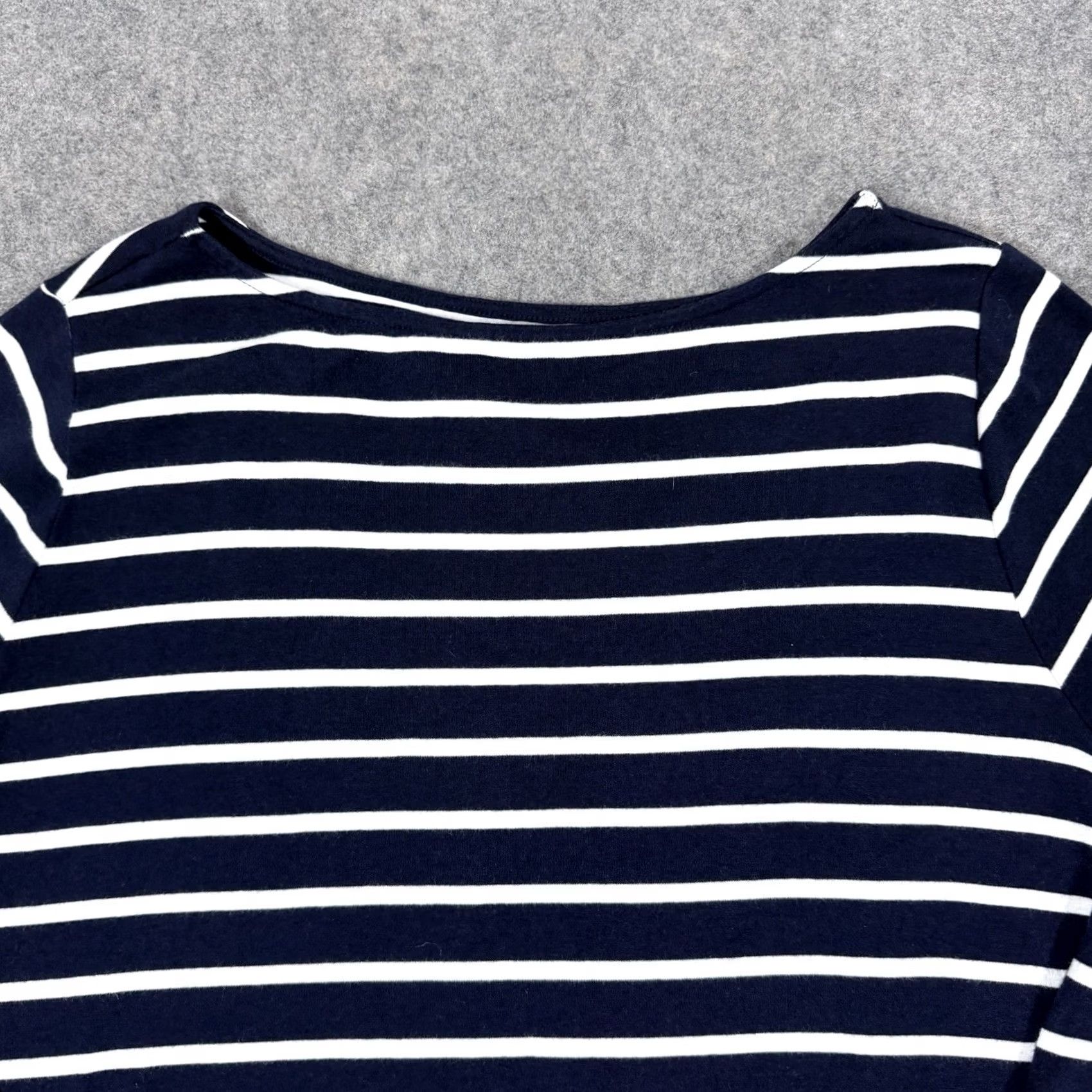 Vintage Ava & Viv T-Shirt Women's Plus Size 1X Blue White Stripes 3/4 Sleeve Pullover Casual Size XL / US 12-14 / IT 48-50 - 2 Thumbnail