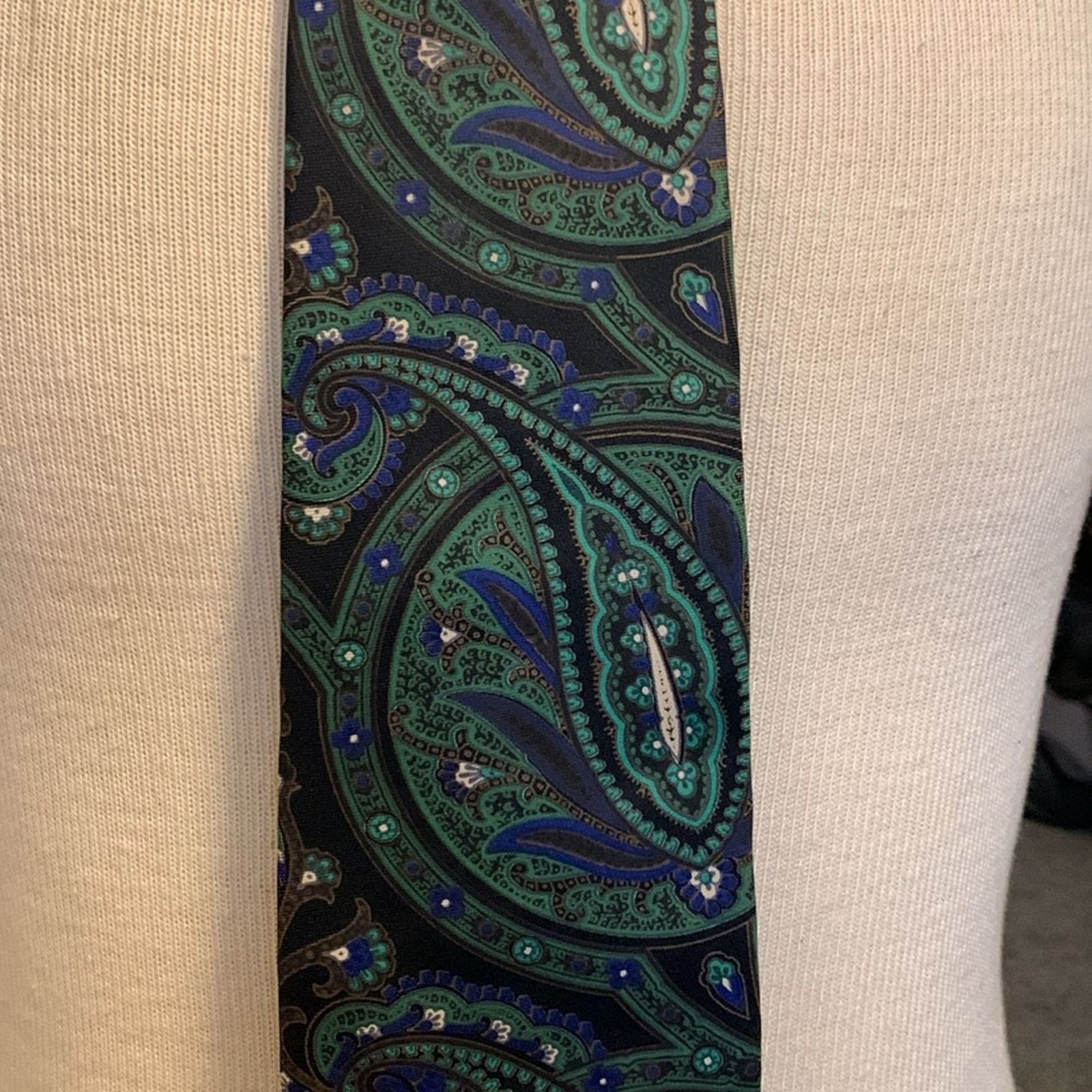 Gianfranco Ferre Gianfranco Ferre Italy blue green silk twill paisley necktie Size ONE SIZE - 4 Thumbnail