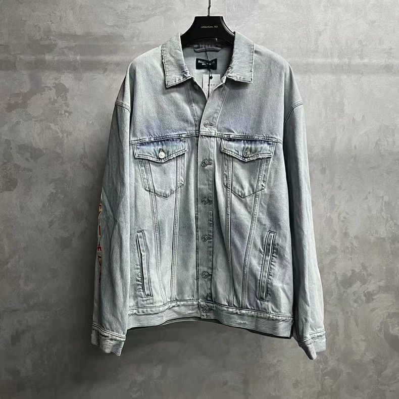 Balenciaga Blue Logo Denim Jacket