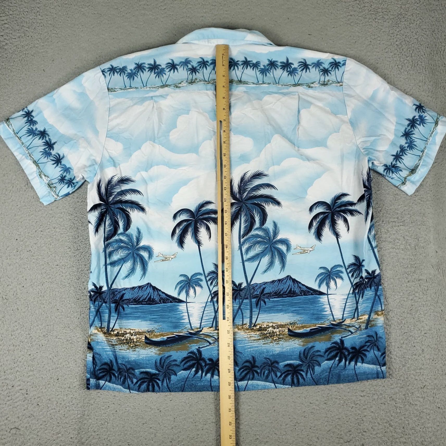 Vintage Ky's Shirt Mens XL Blue Palm Tree Print Hawaiian Button Up Short Sleeve Shirt Size US XL / EU 56 / 4 - 4 Thumbnail