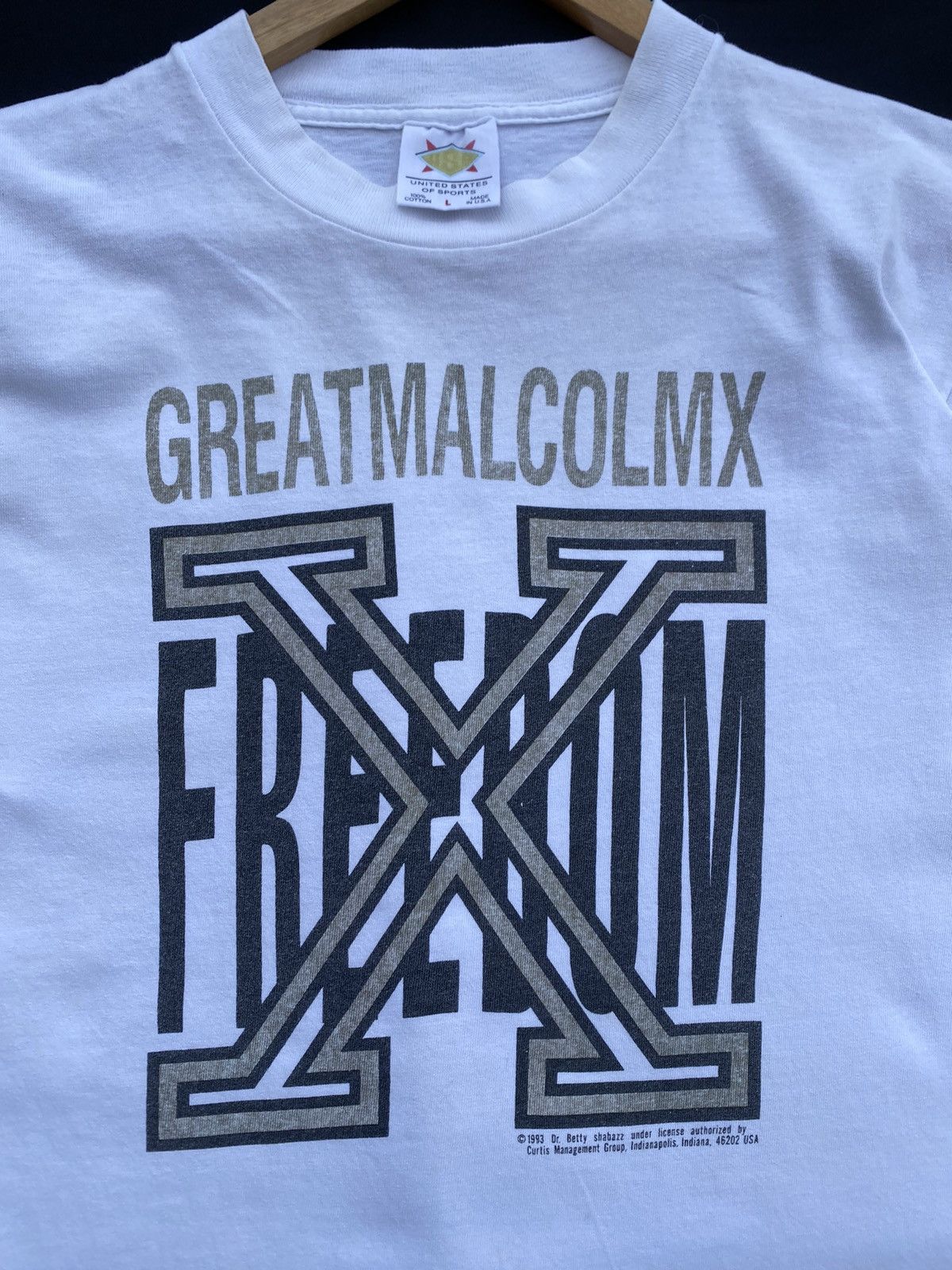 Vintage Rare Vintage Great Malcolmx Freedom US Sports Tshirt Size US L / EU 52-54 / 3 - 7 Thumbnail