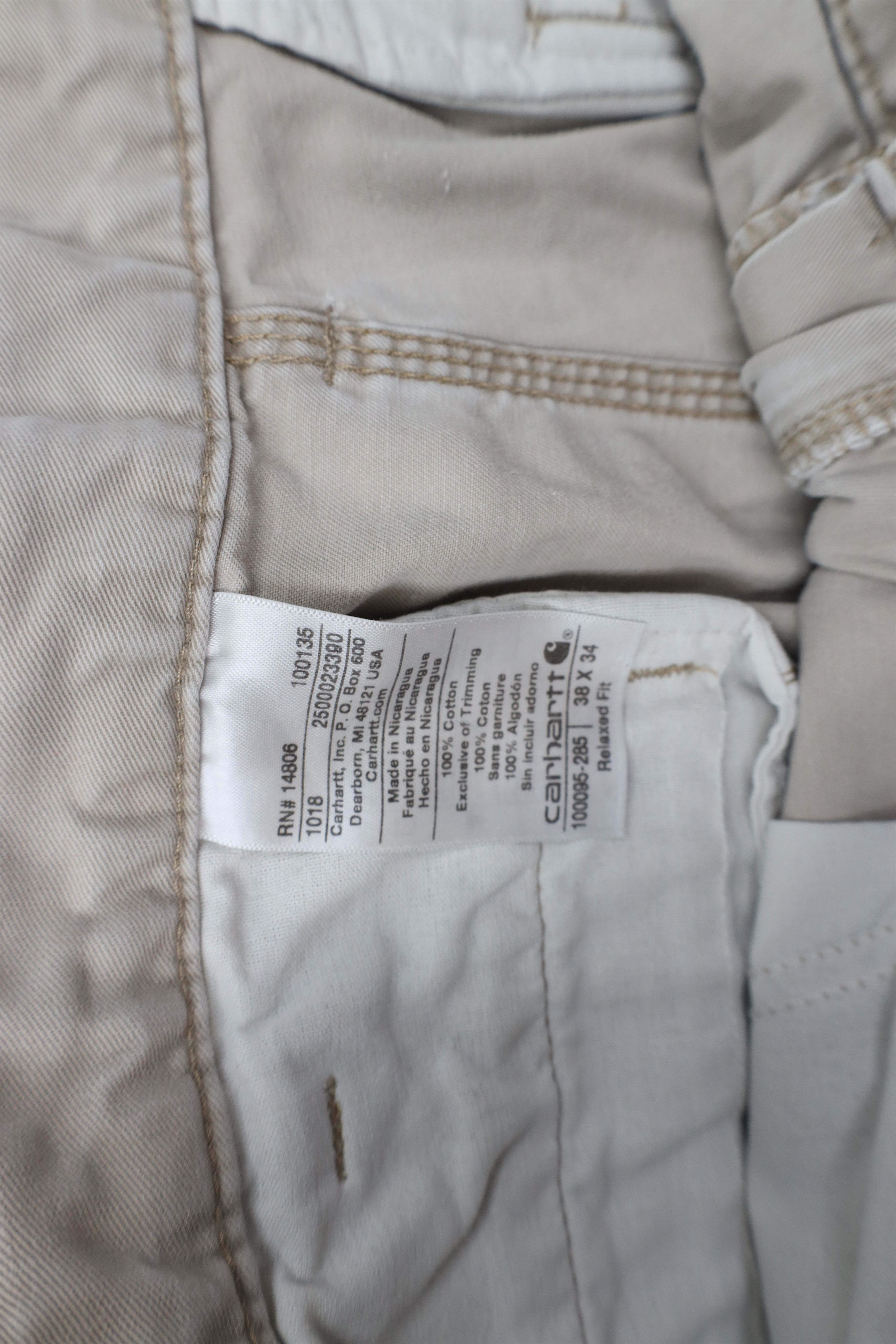 Carhartt × Vintage Vintage Carhartt Relaxed Fit Wide Leg Pants Beige Cotton Size US 38 / EU 54 - 9 Thumbnail