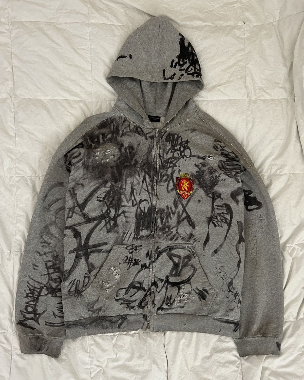 Balenciaga Archives Logos Hoodie 'Black' 726241TNVQ81070