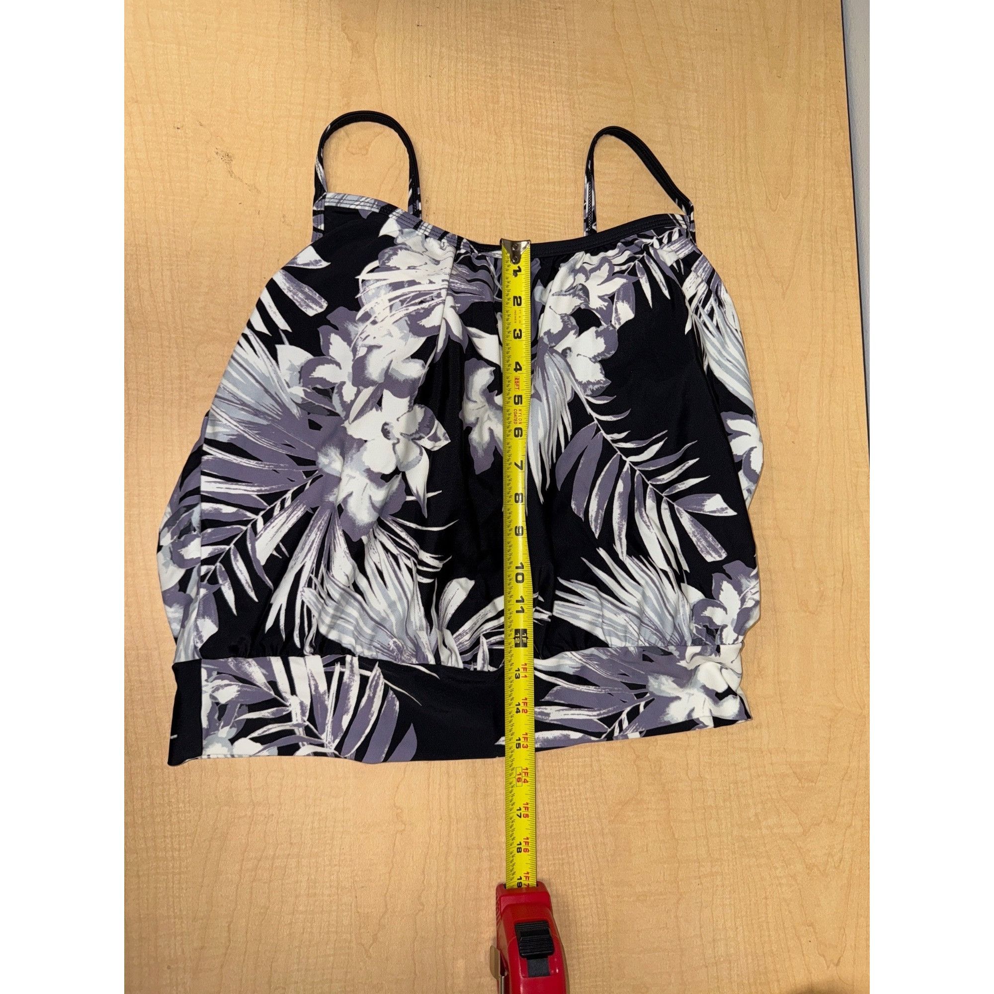 Other Womens Floral Blouson Tankini Top Medium Kona Sol Size M / US 6-8 / IT 42-44 - 9 Thumbnail