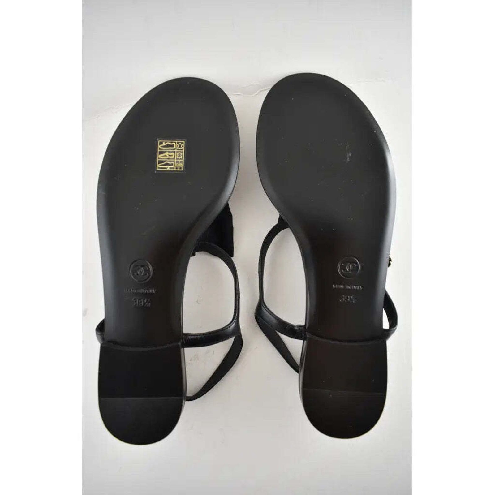 Chanel Chanel 20A Black Crystal Bow Lambskin CC Logo Mule Slide Size US 9.5 / IT 39.5 - 12 Thumbnail