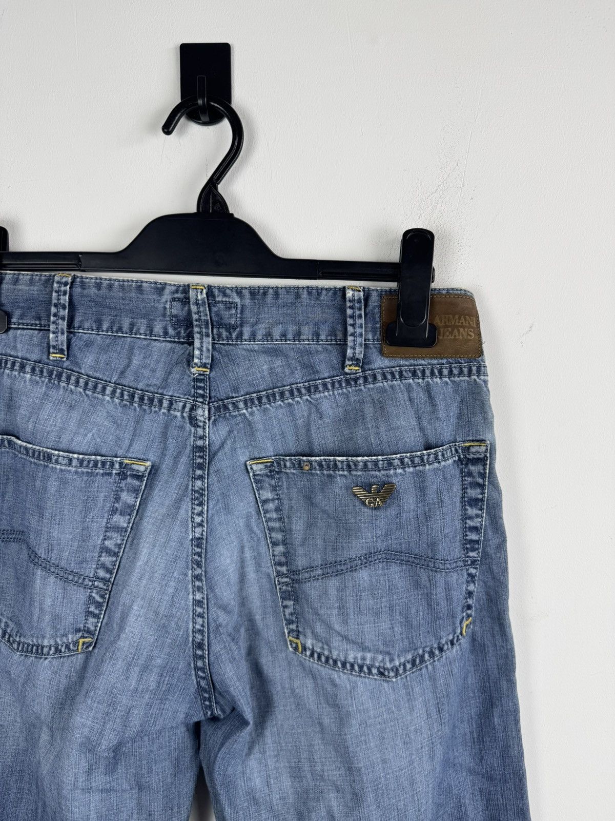 Armani Vintage Armani Jeans Indigo Light Washed Denim Jeans Size US 30 / EU 46 - 4 Thumbnail