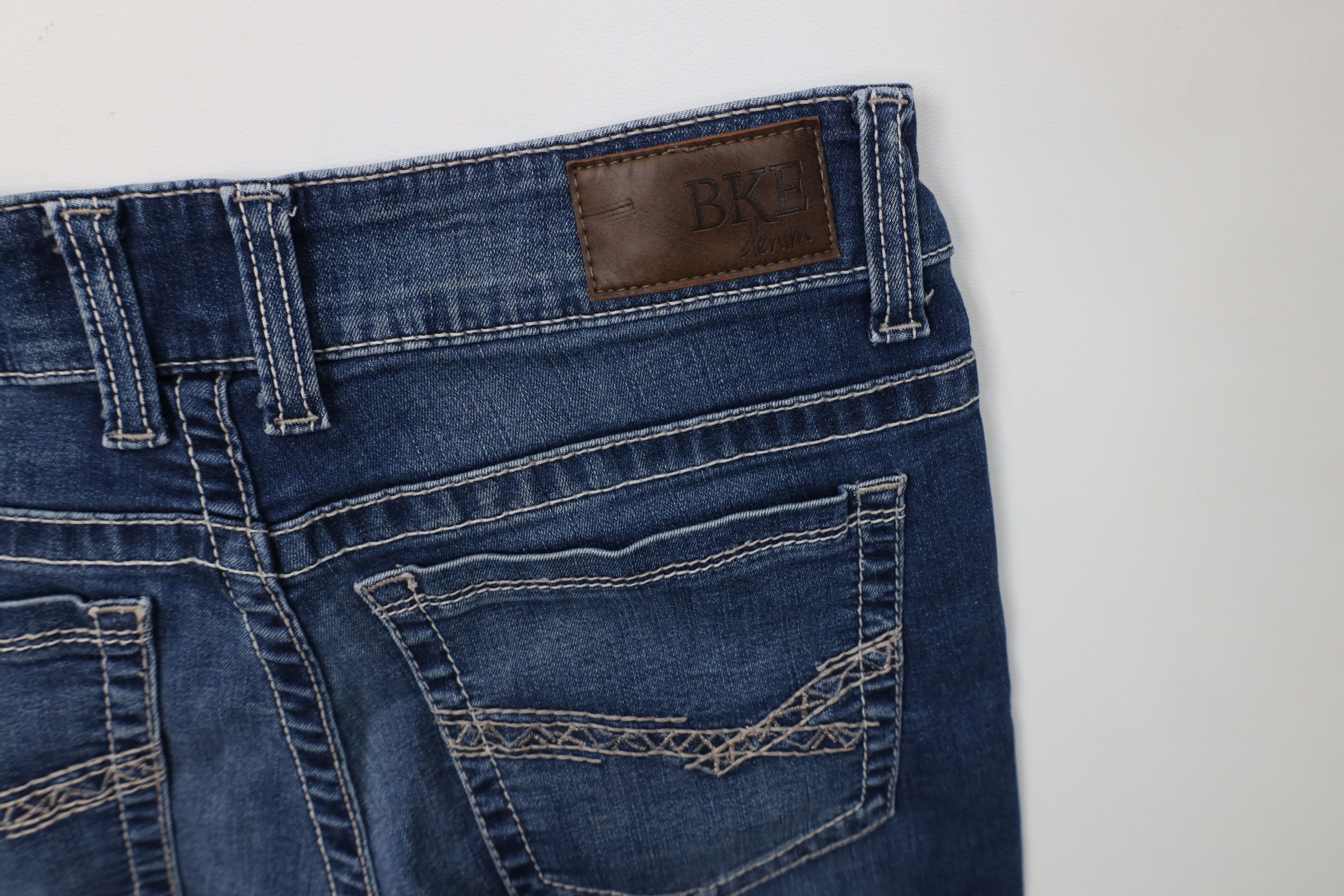 Vintage Buckle BKE Off Thick Stitch Stretch Denim Jean Shorts Blue Size 31" - 13 Thumbnail