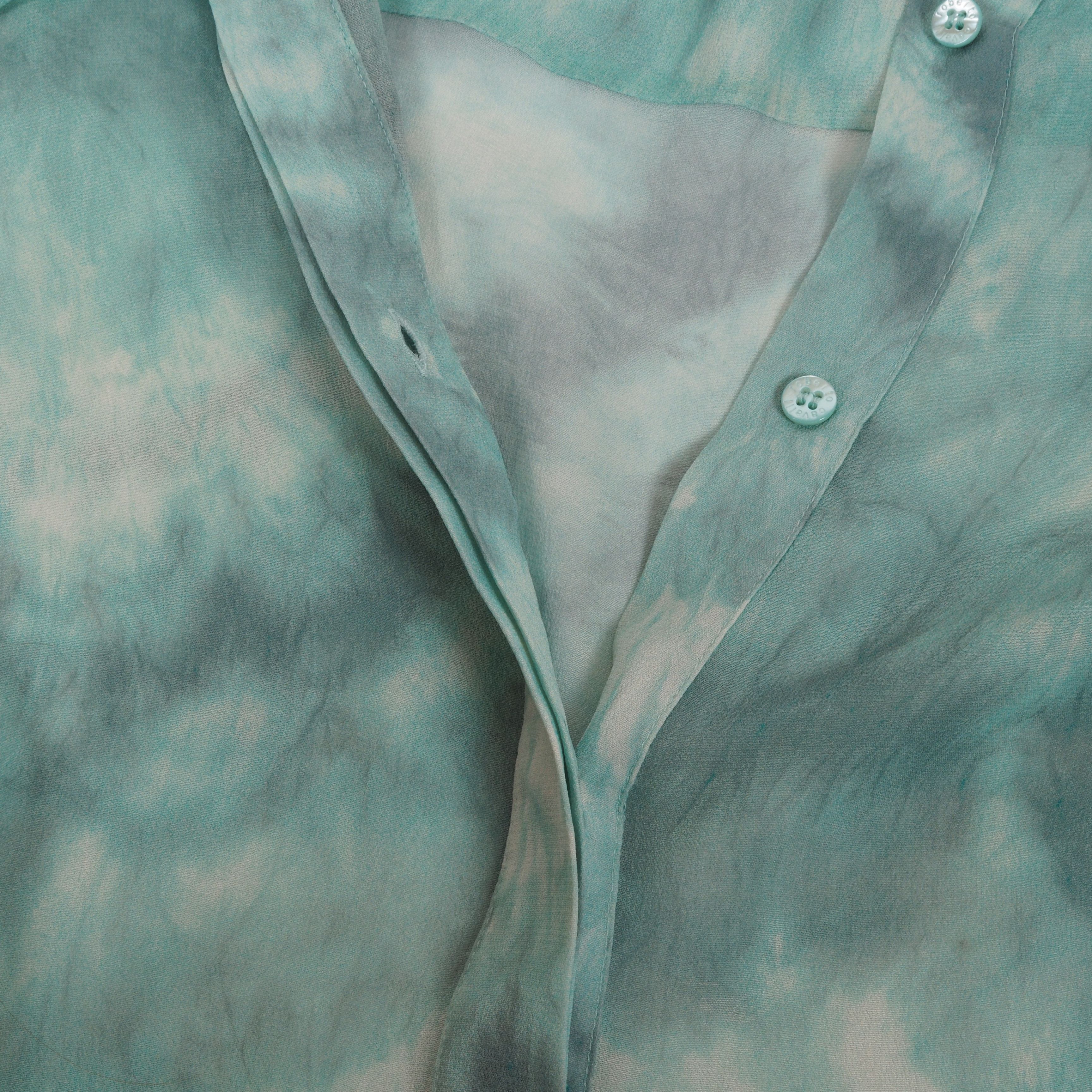 Roberto Cavalli Roberto Cavalli Vintage Sheer Silk Tie-Dye Tie Neck Blouse Size XS / US 0-2 / IT 36-38 - 8 Thumbnail
