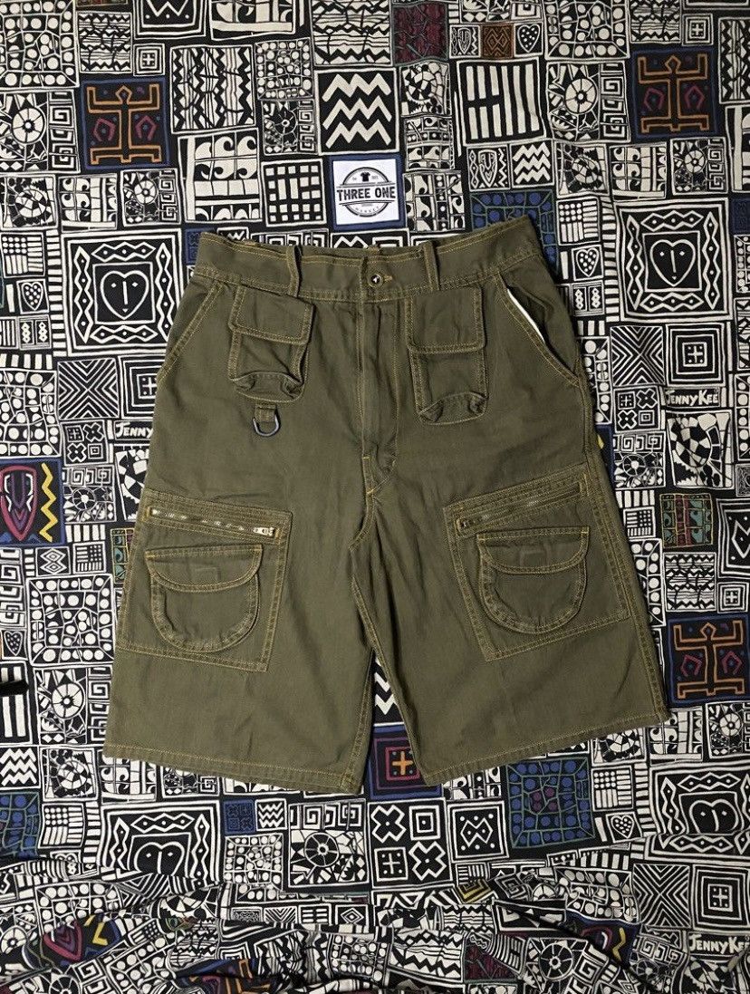 image of If Six Was Nine x Le Grande Bleu L G B Y2K 3D Pocket Army Monkey Short in Green, Men's (Size 31)