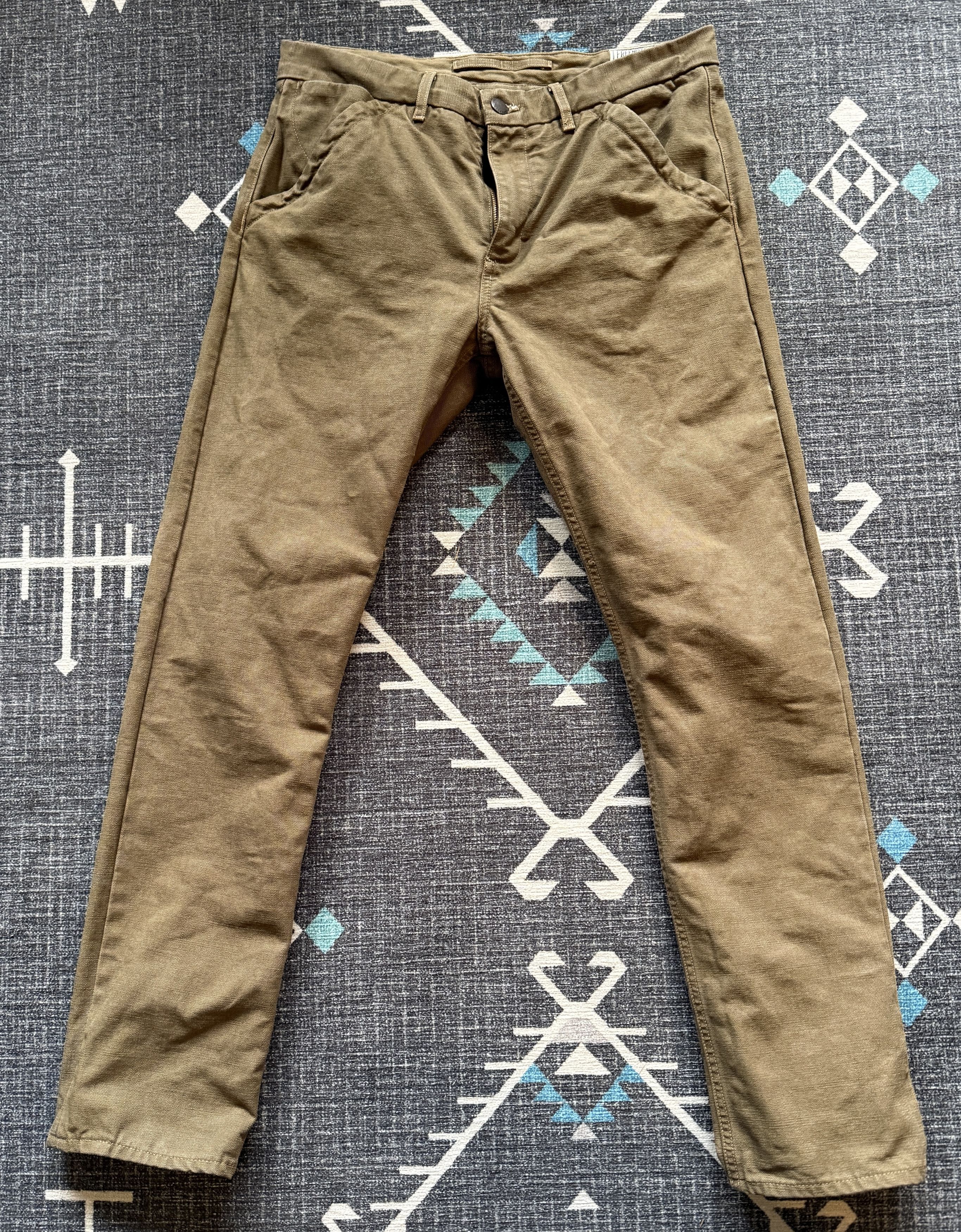 Freenote Cloth Workers Chino - Slim Fit - 14oz Slub - Army Green Size US 34 / EU 50 - 1 Thumbnail