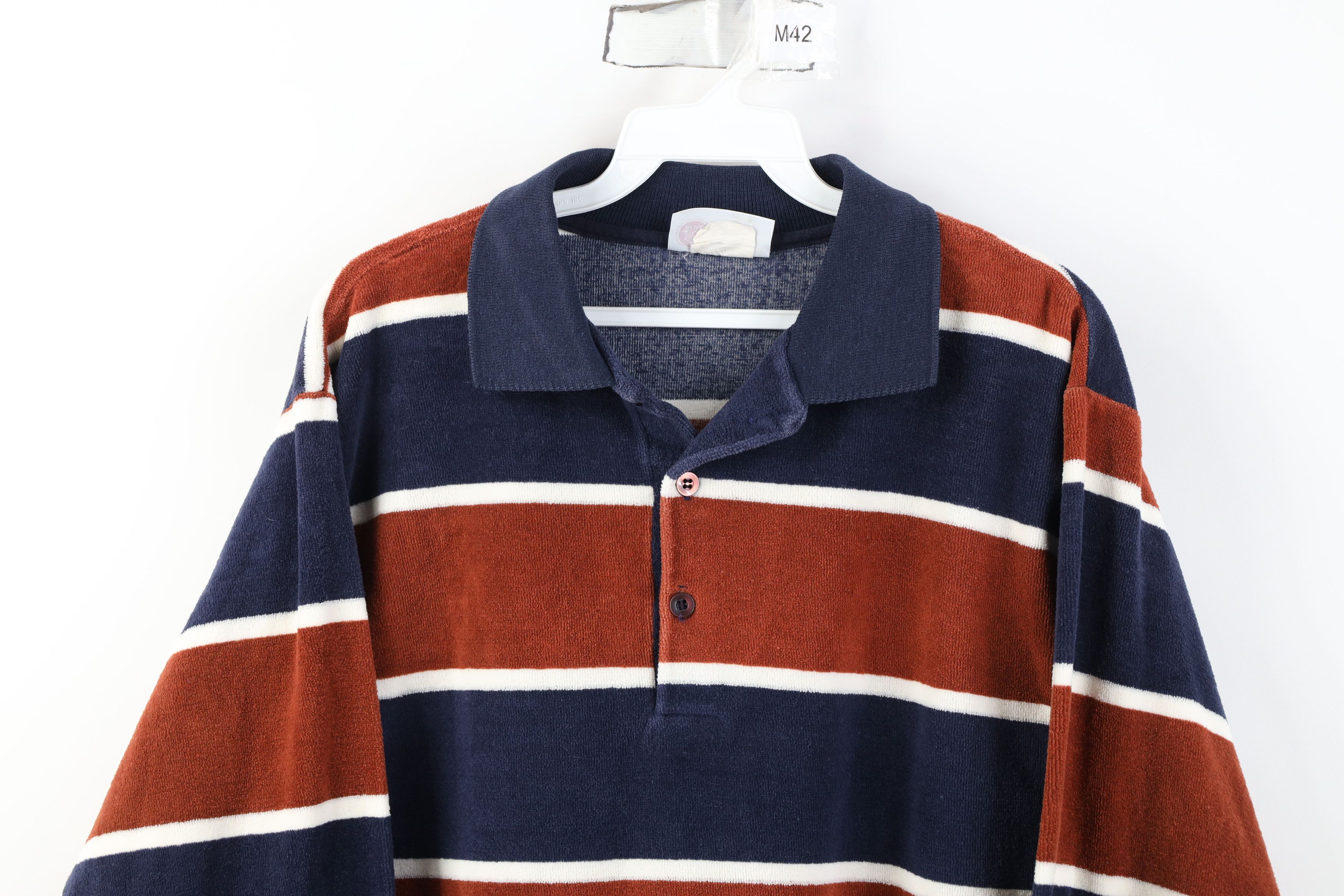 Vintage Vintage 70s Streetwear Terry Cloth Long Sleeve Rugby Polo Size US L / EU 52-54 / 3 - 2 Thumbnail