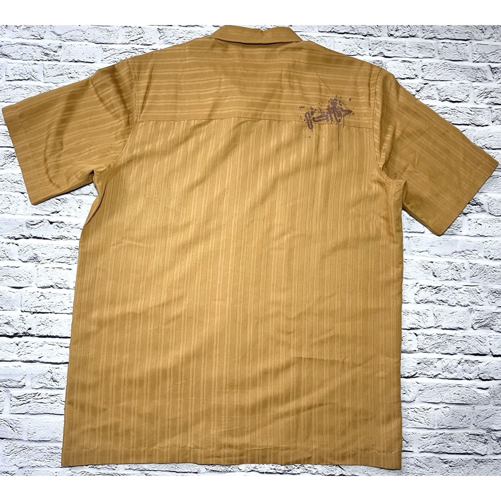 Gotcha VINTAGE Gotcha Shirt Mens Large Button-Up Short Sleeve Collared Striped Cotton Brown Size US L / EU 52-54 / 3 - 2 Thumbnail