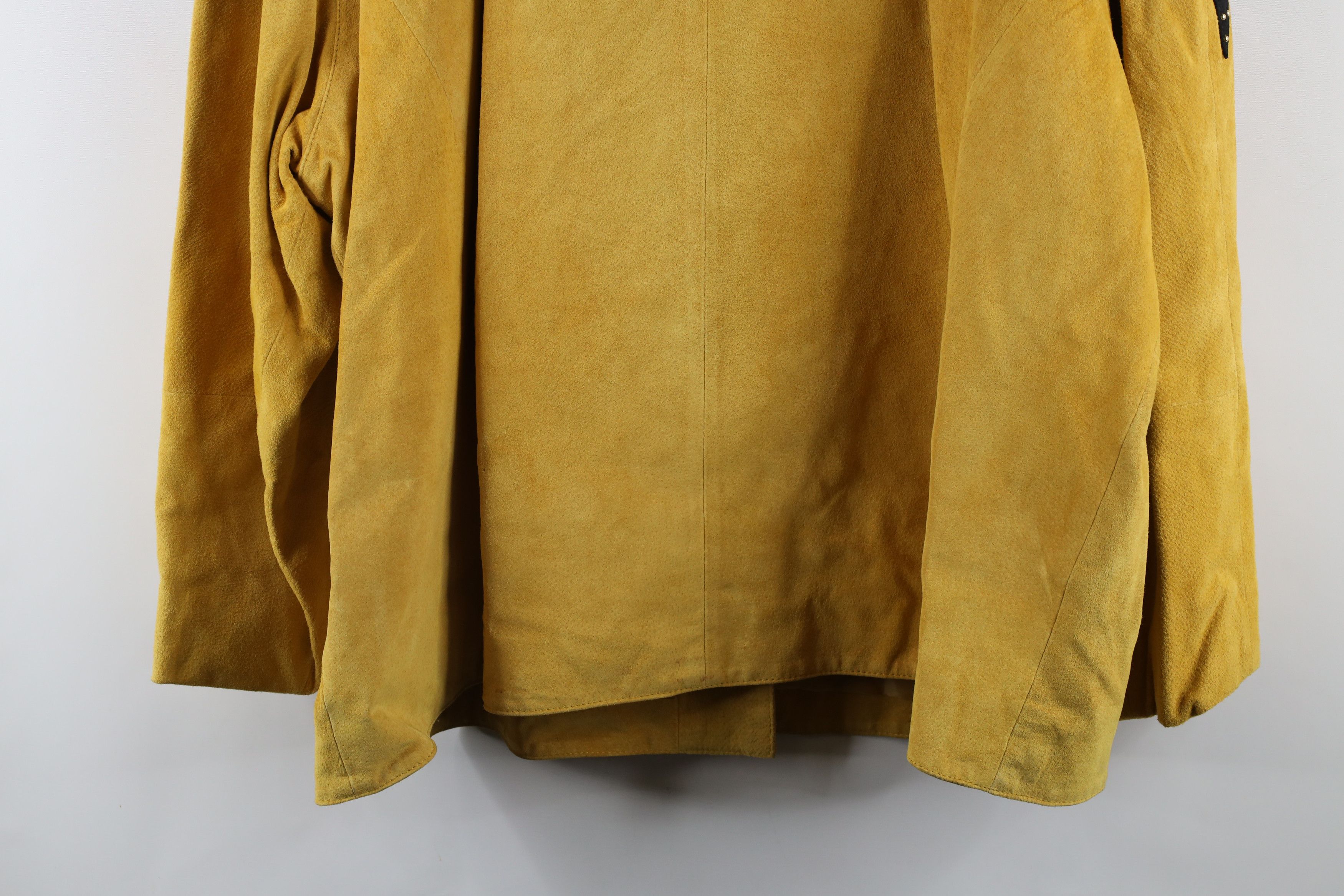 Vintage Vintage 90s Rockabilly Suede Leather Western Jacket Yellow Size L / US 10 / IT 46 - 14 Thumbnail