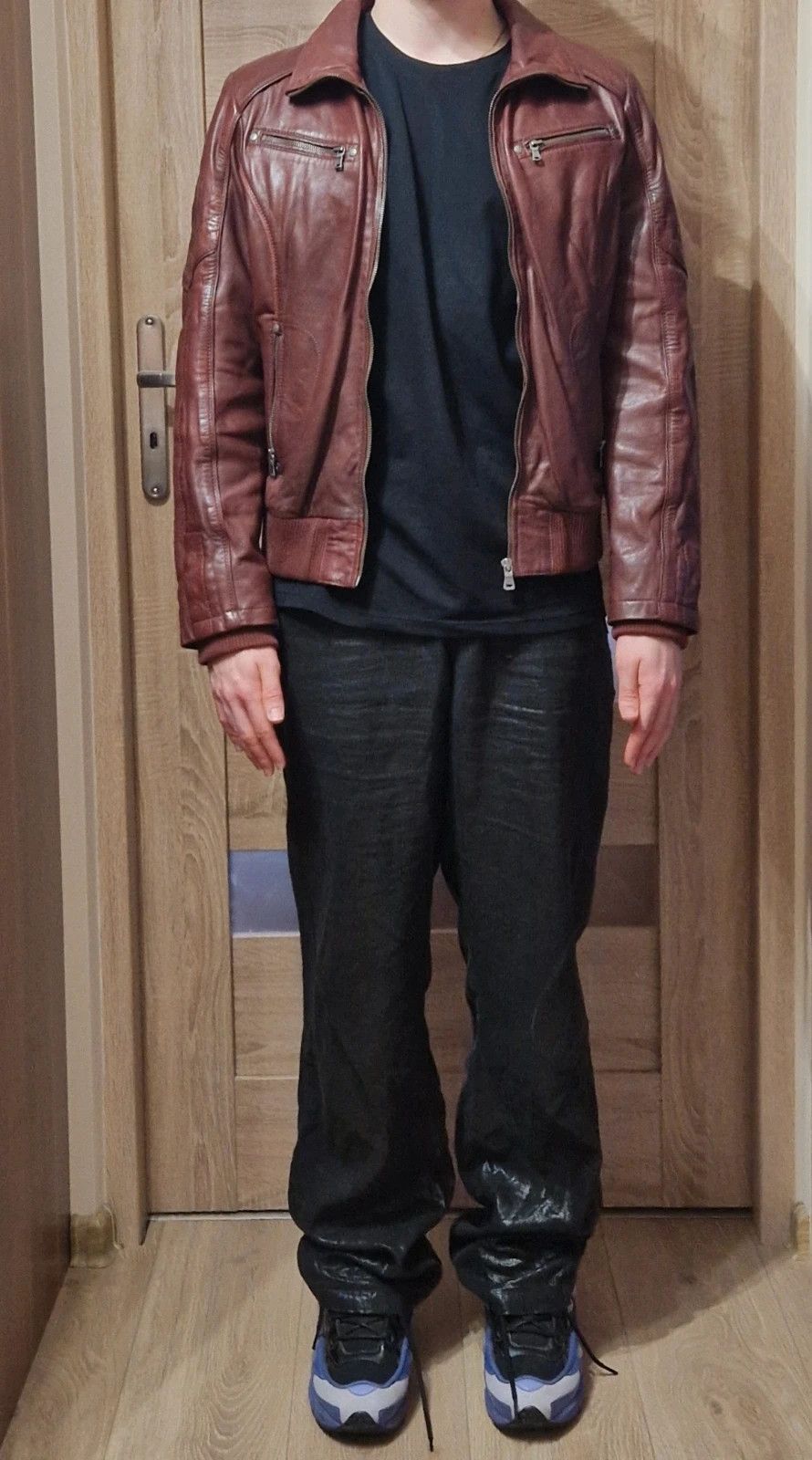 Vintage Nappa lamb leather jacket, Opium Drip, Rick Raglan style. Size US M / EU 48-50 / 2 - 3 Thumbnail