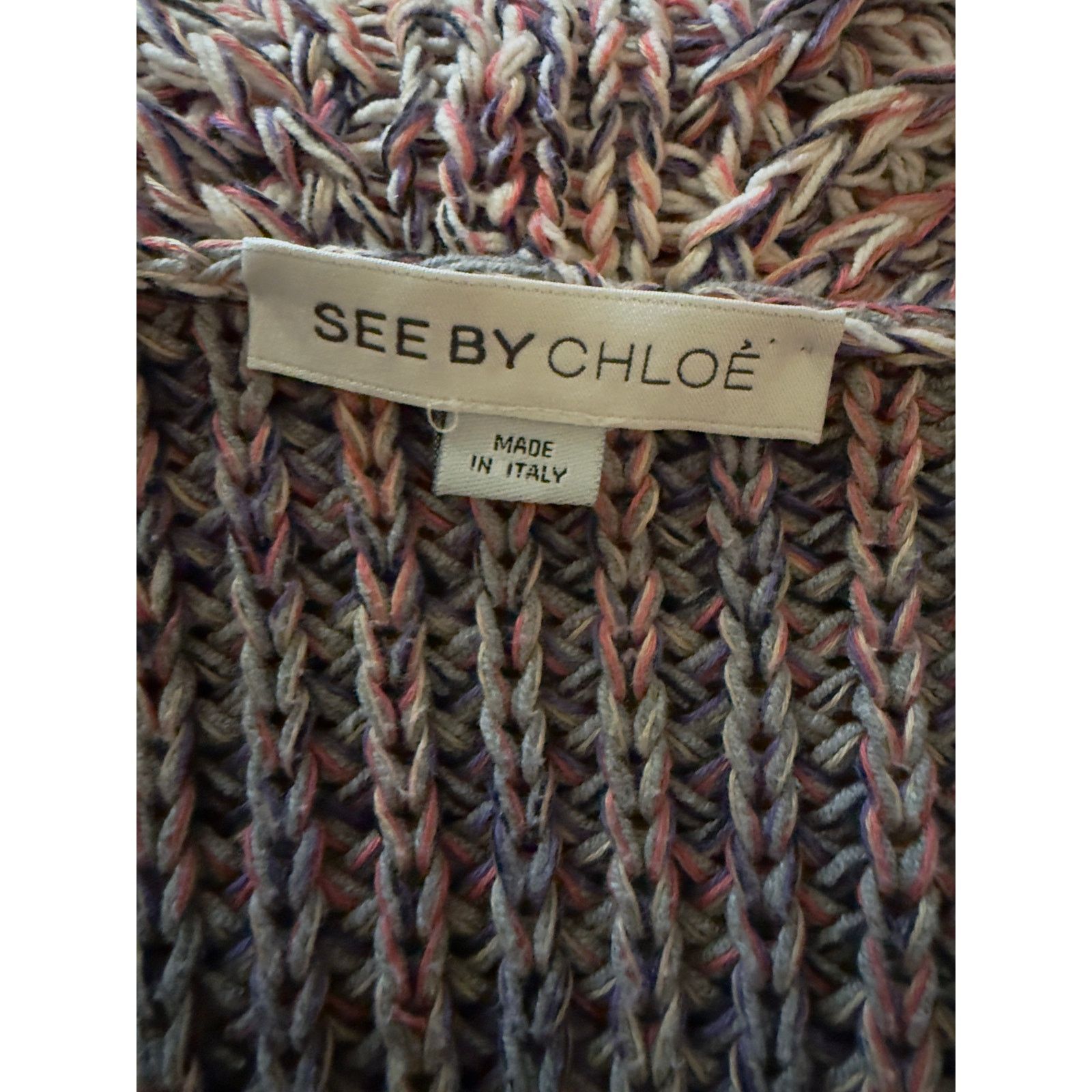 See by Chloe See by Chloe two tone melange crochet drape cardigan size 10 Size L / US 10 / IT 46 - 7 Thumbnail