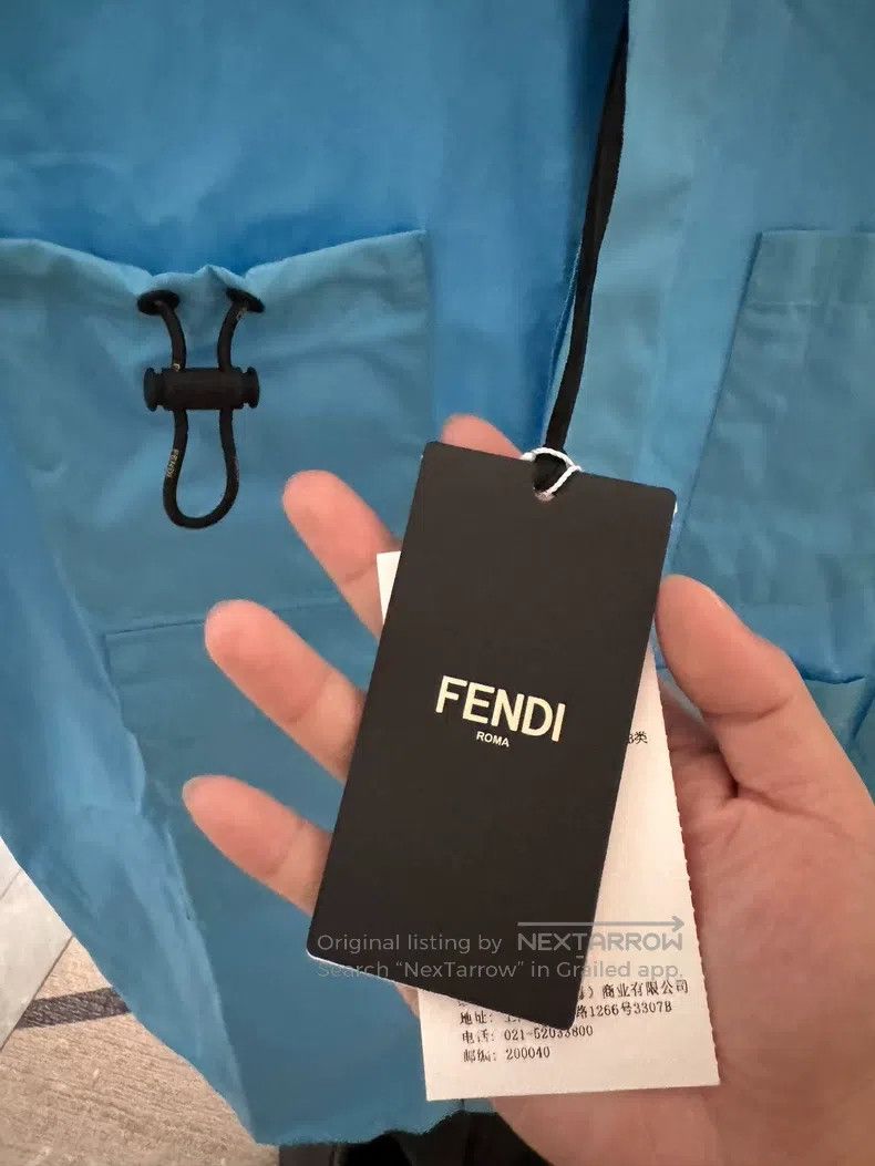 Fendi Fendi Tactical Short Sleeve Shirt, Blue Size US XXS / EU 40 - 4 Thumbnail