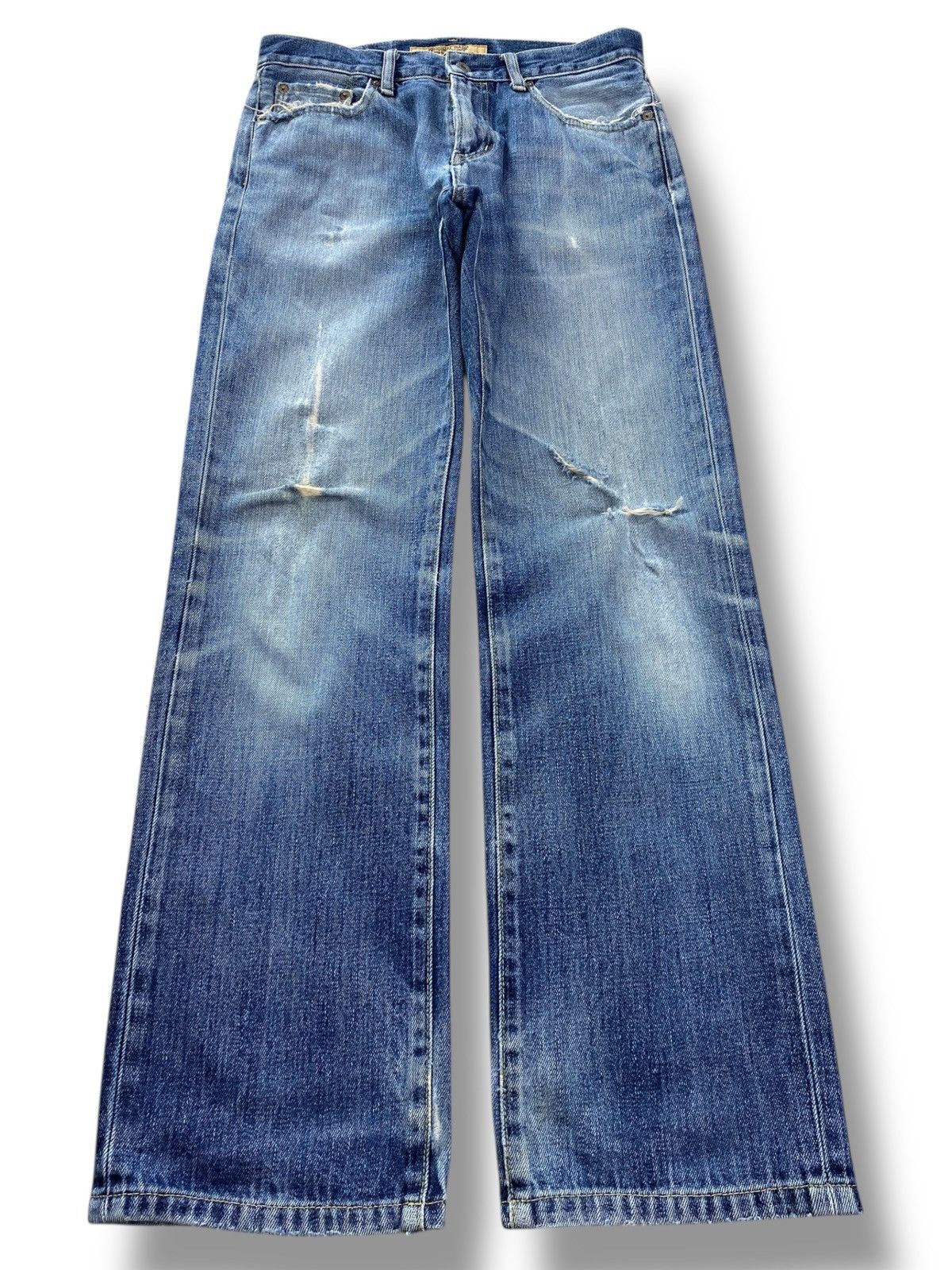 Japanese Brand Original Basic Light Wash Style Straight Leg Jeans Size US 30 / EU 46 - 1 Thumbnail