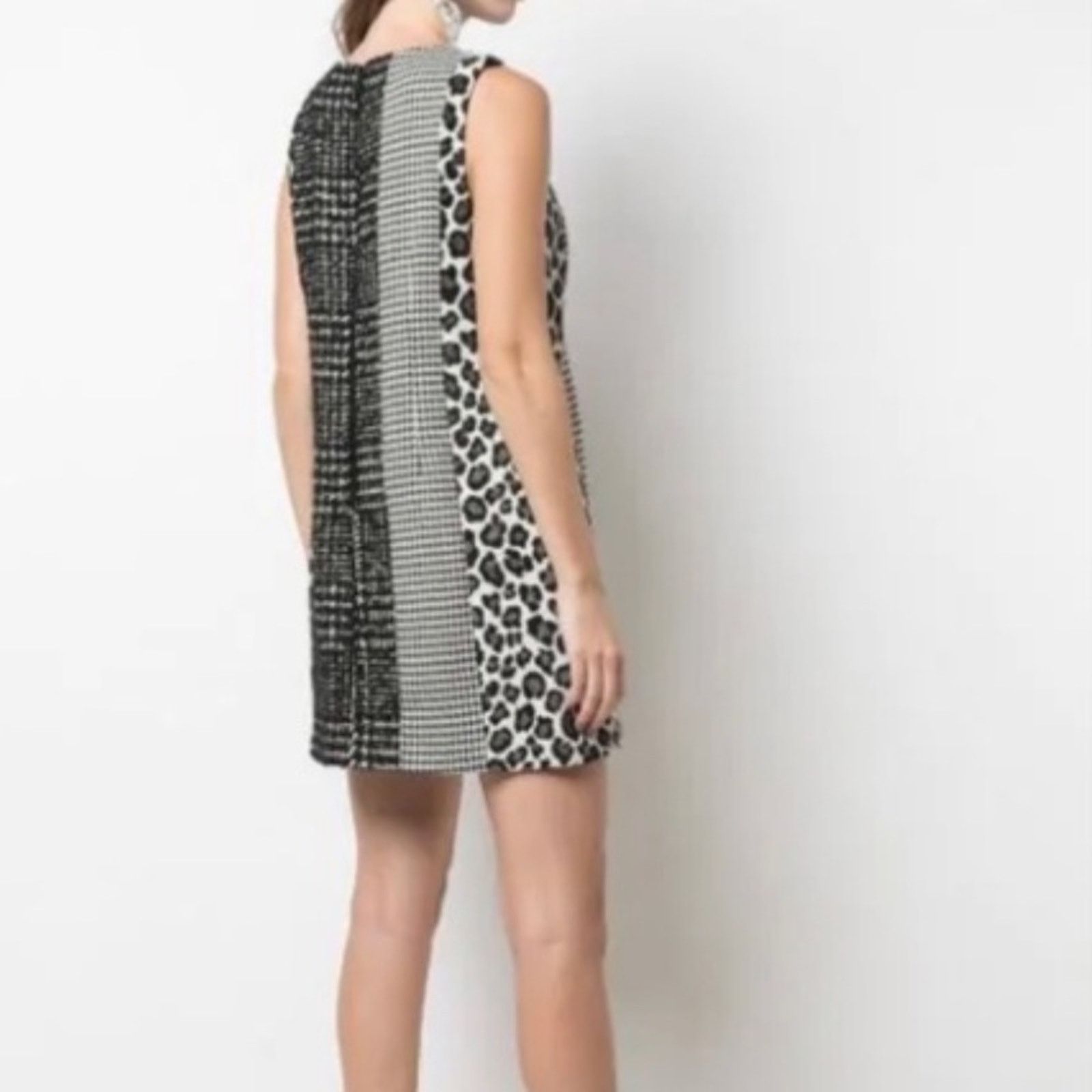 Alice + Olivia Alice + Olivia Clyde Animal Print Patchwork Shift Dress 4 Size S / US 4 / IT 40 - 13 Thumbnail