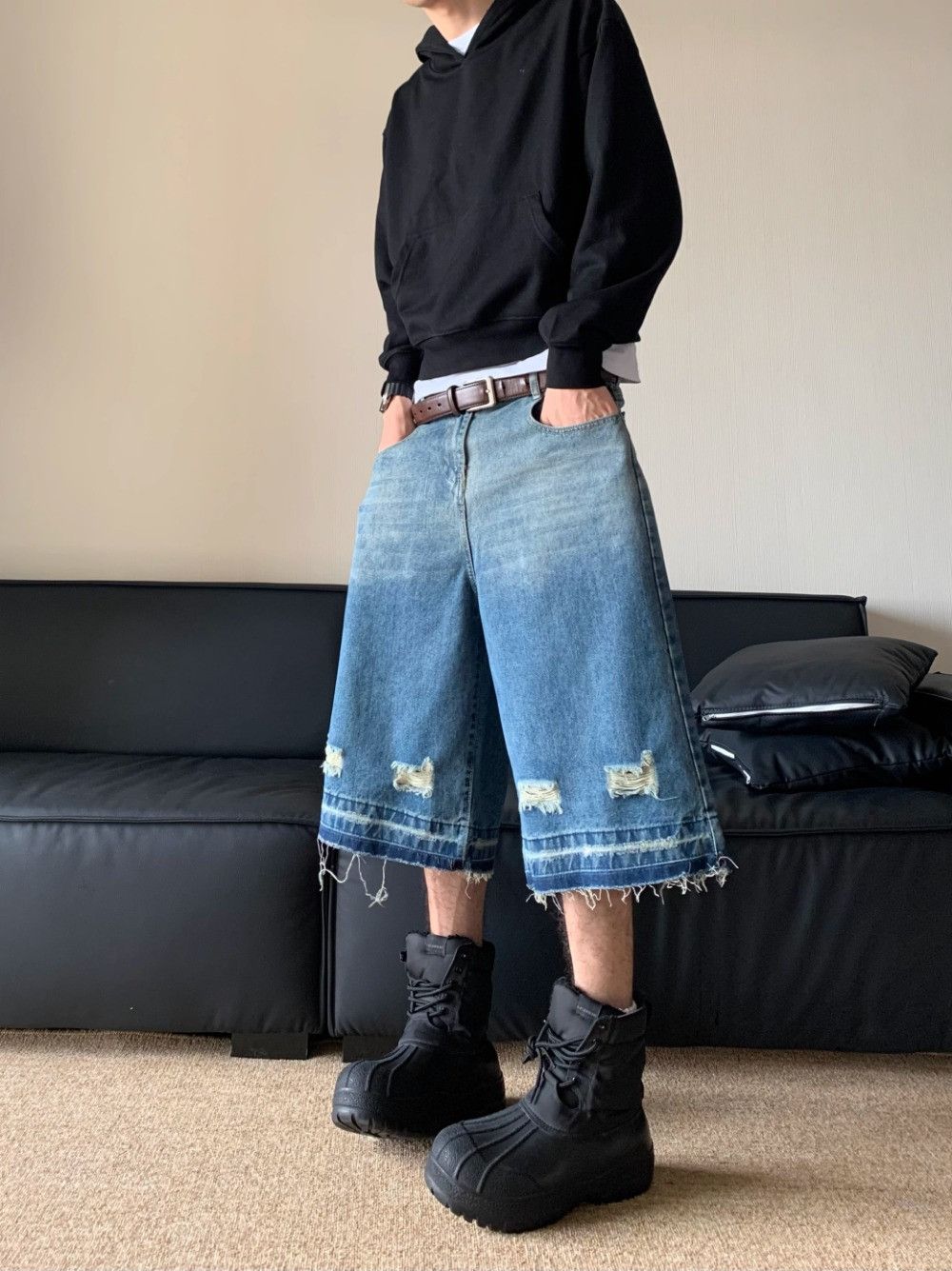 Vintage Ripped Frayed Leg Vintage Blue Jorts Jeans Size US 29 - 5 Thumbnail