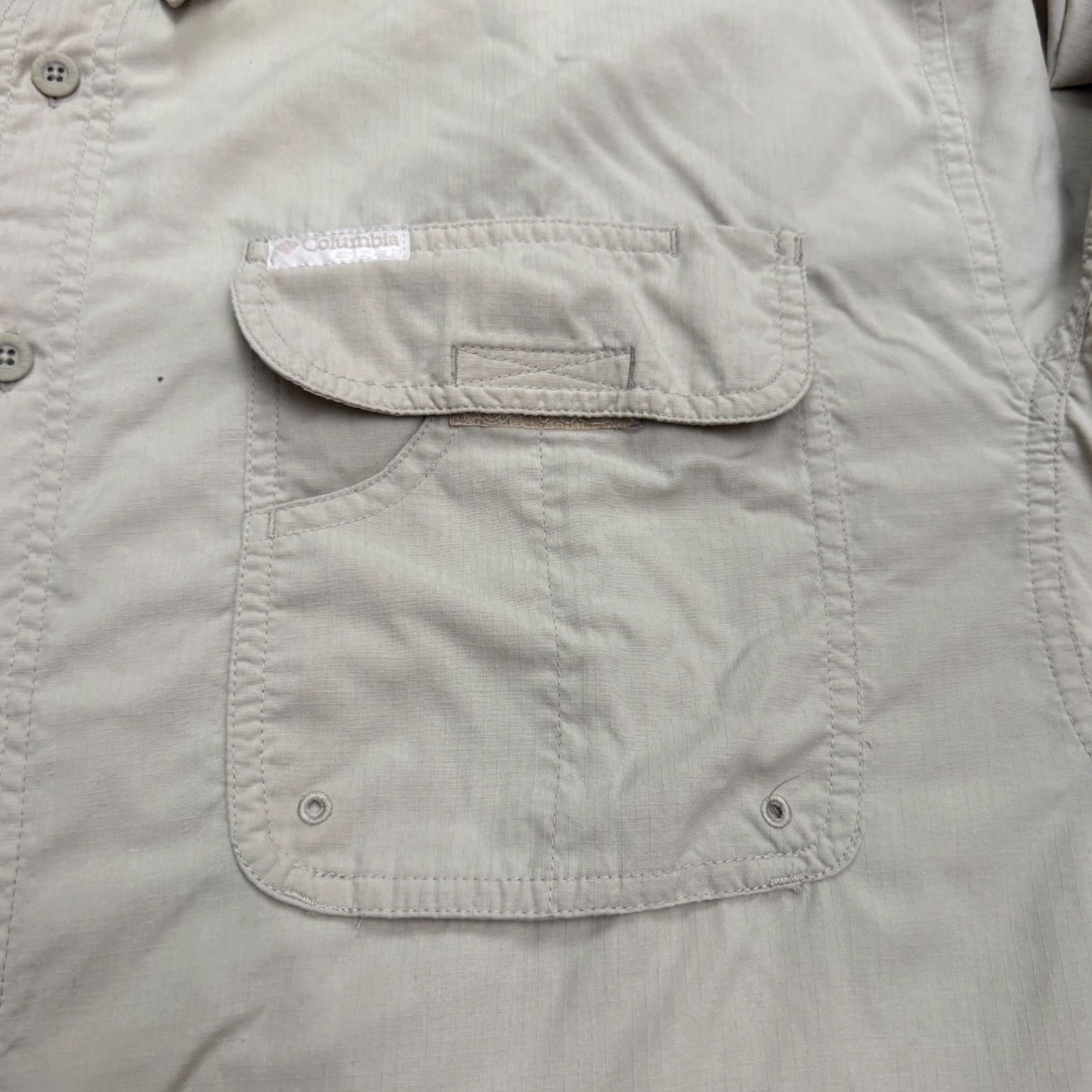 Vintage Columbia Button-Up Shirt Men L Beige Nylon Long Sleeve Outdoor Classic Vintage No Size US L / EU 52-54 / 3 - 4 Thumbnail