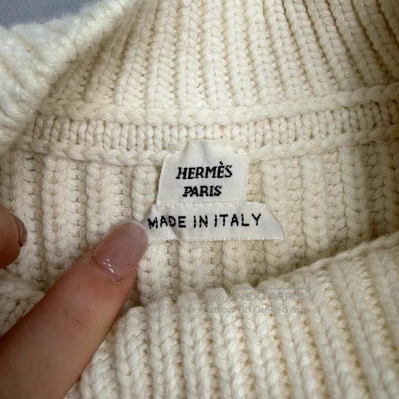 Hermes Hermes Ivory Vertical Stripe Cashmere Cotton Sweater Size XS / US 0-2 / IT 36-38 - 5 Thumbnail