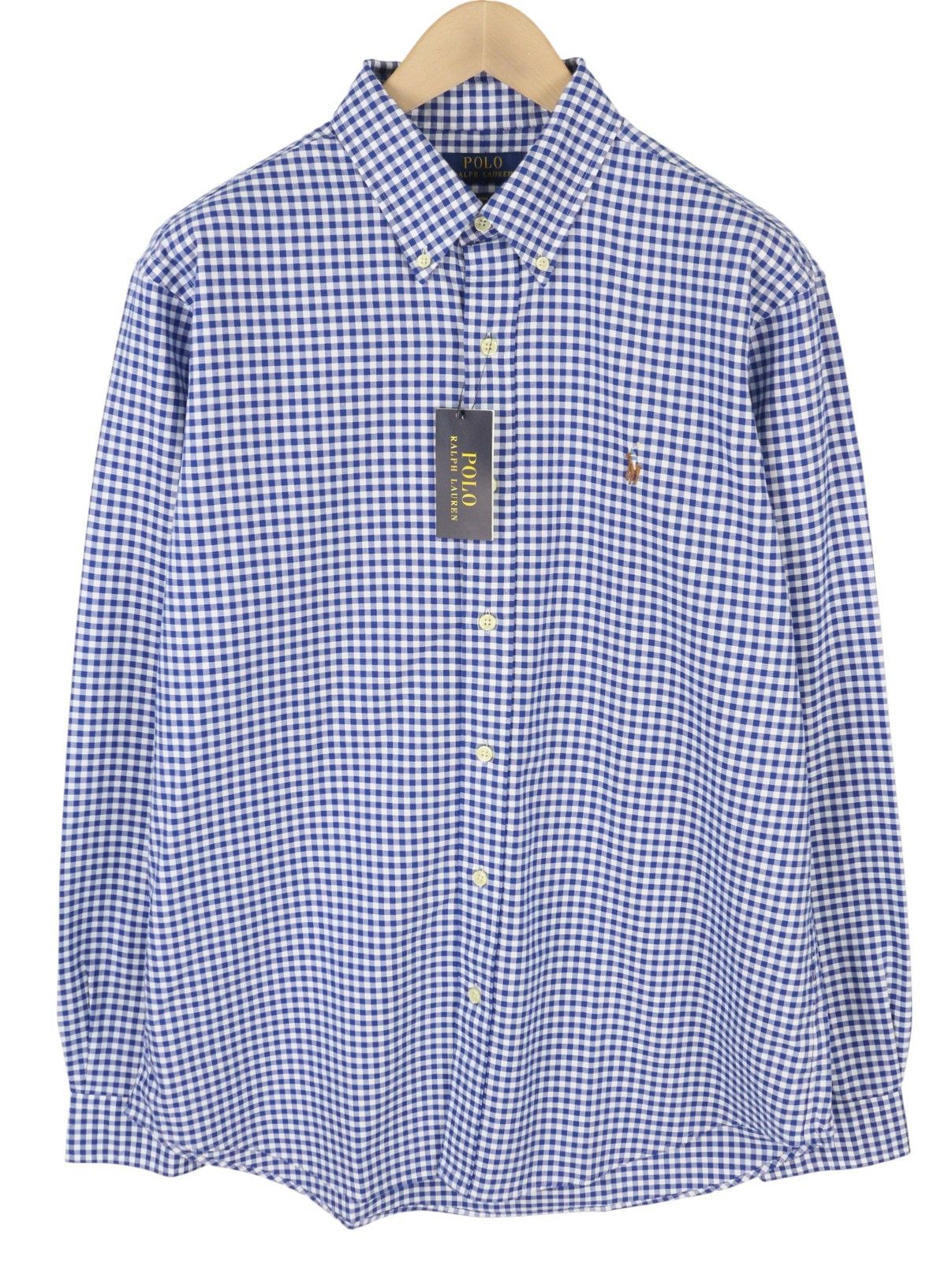 Ralph Lauren CORE REPLEN XL Blue Check Button-Down Neck Casual 87007 Size US XL / EU 56 / 4 - 1 Thumbnail