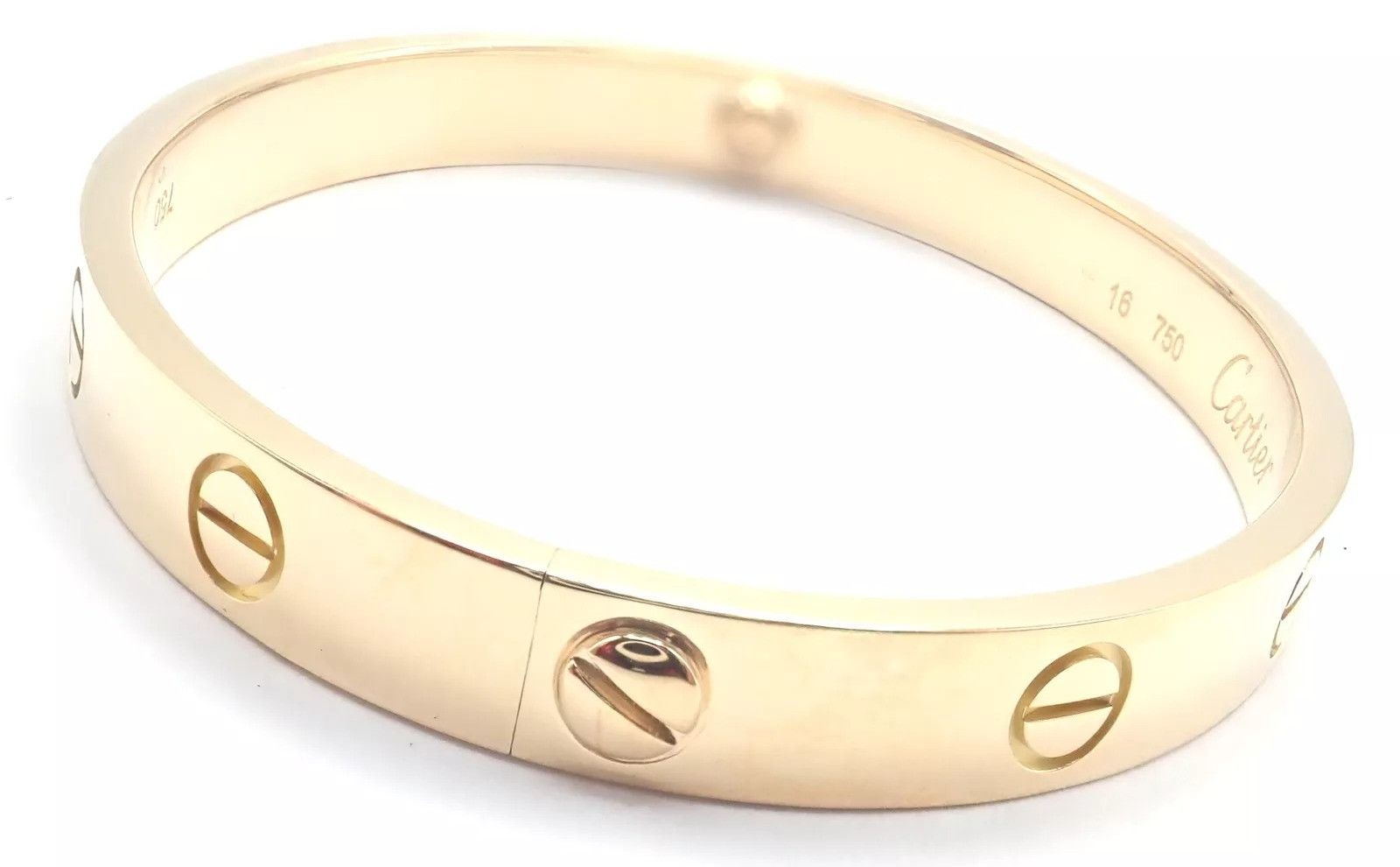 Cartier Cartier 18k Yellow Gold Love Bangle Bracelet Size 16 Paper Size ONE SIZE - 5 Thumbnail