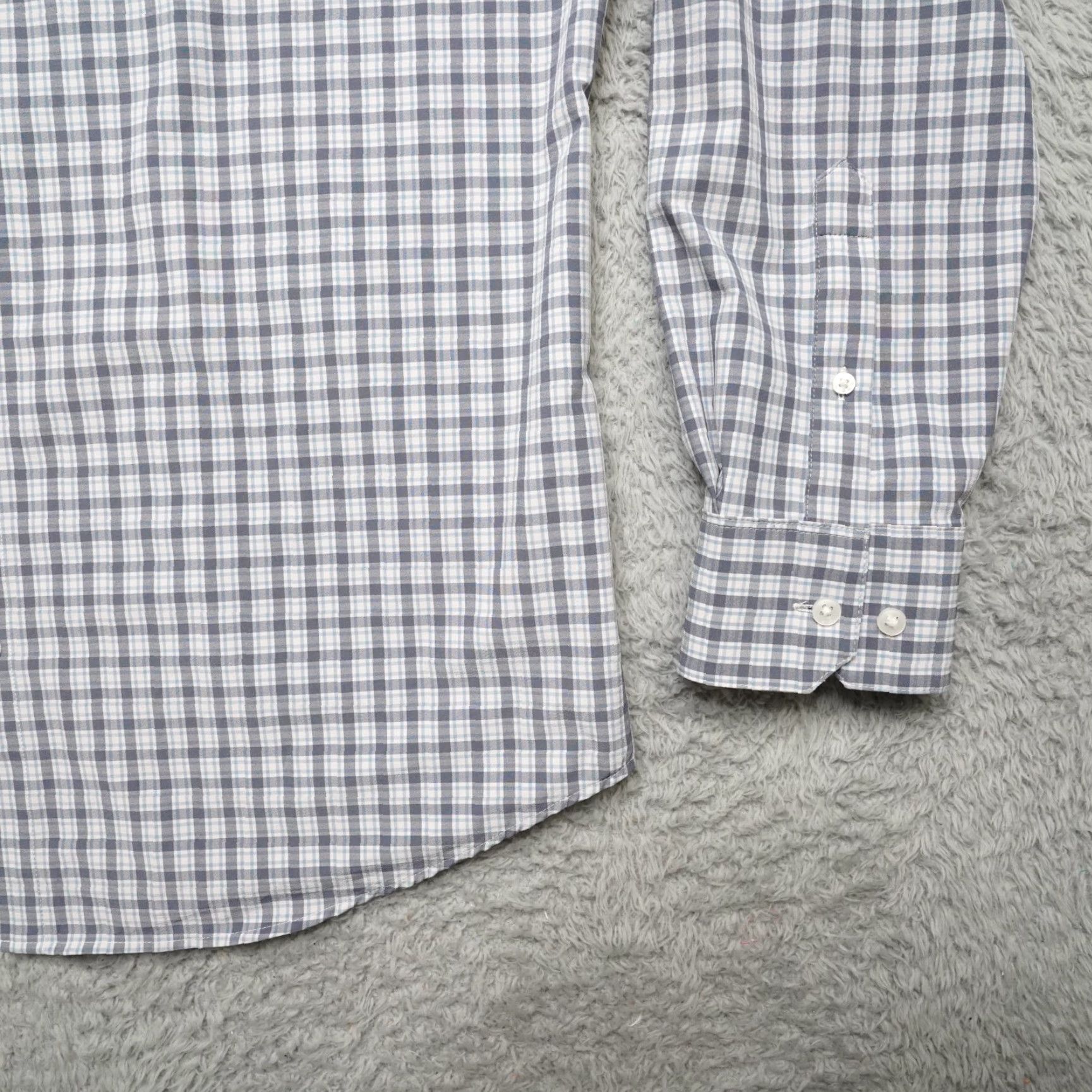 Mizzen+Main VINTAGE Mizzen + Main Shirt Mens XL Blue Plaid Button Up Stretch EUC Size US XL / EU 56 / 4 - 3 Thumbnail