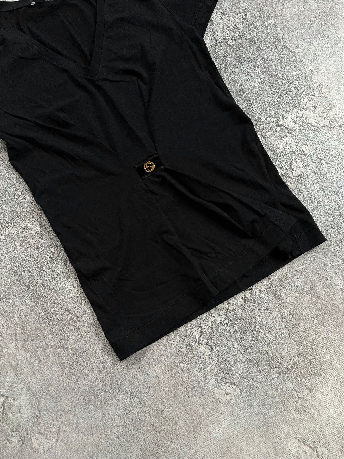 Gucci Gucci Black V-Neck Shirt Short Sleeve Tee Stretch Size S Size S / US 4 / IT 40 - 3 Thumbnail