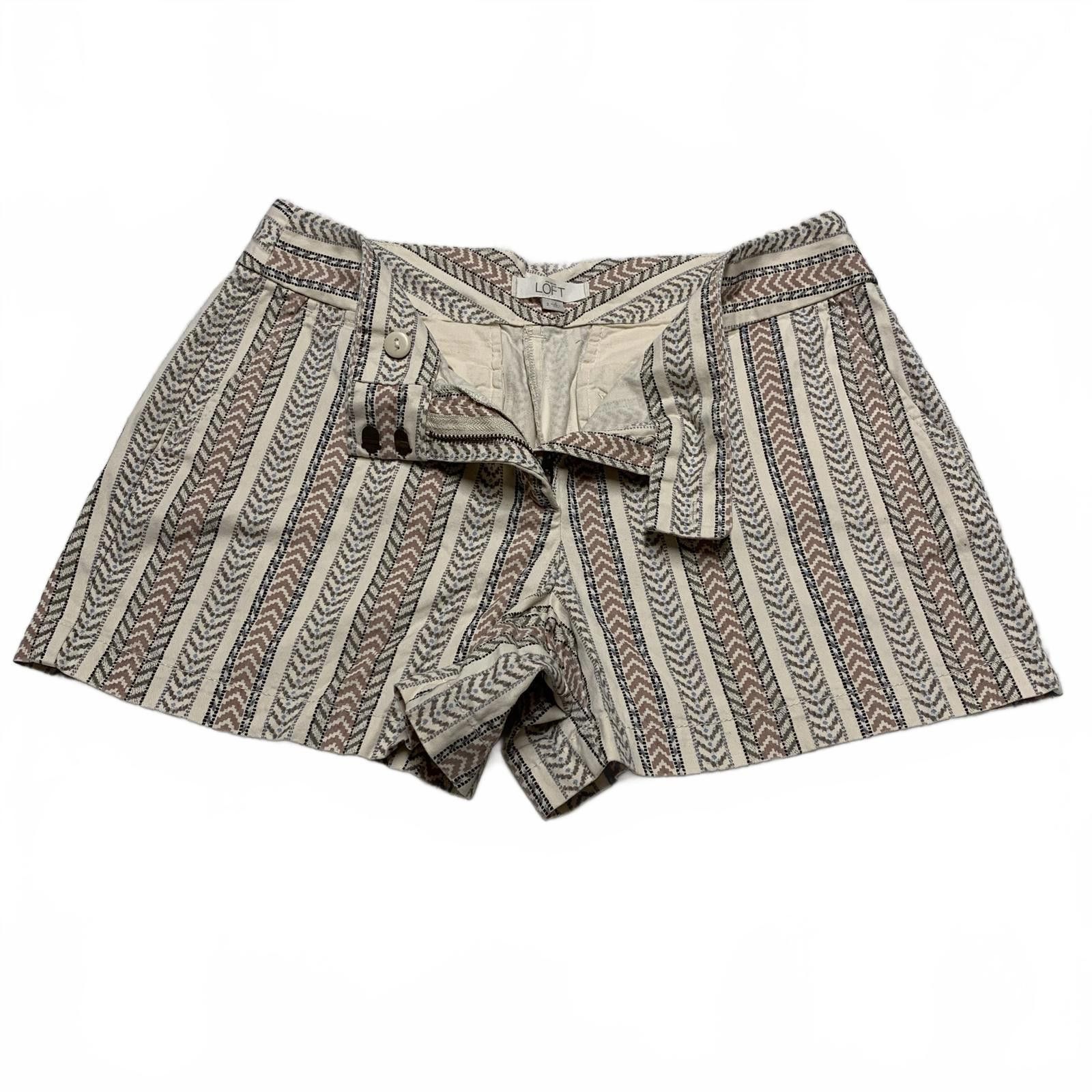 Other LOFT Women's Sz 2 Neutral Beige Vertical Striped Shorts Size 26" / US 2 / IT 38 - 3 Thumbnail
