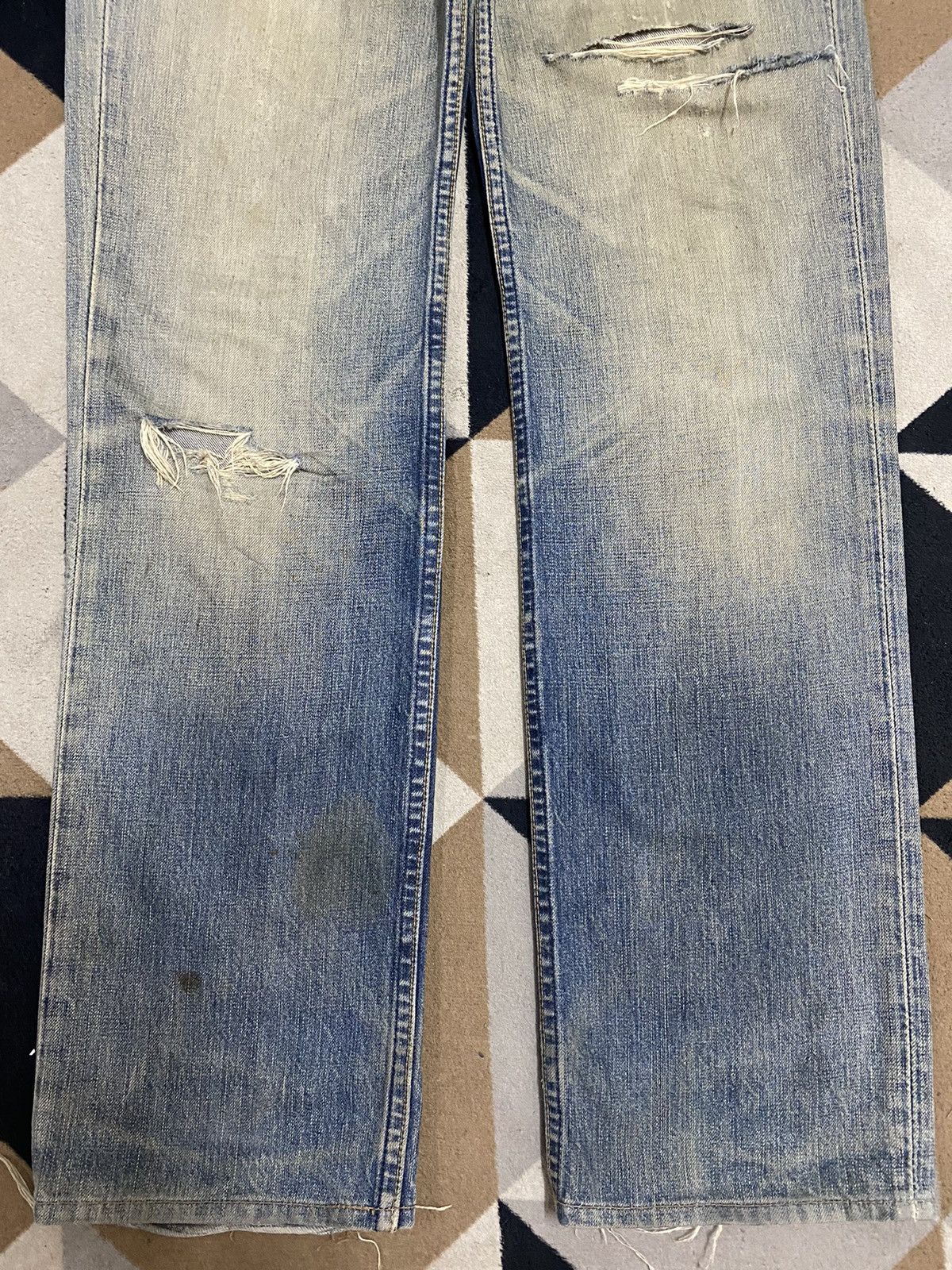 Levi's Vintage Levis 502 Mud Wash Distressed Loose Jeans Size US 31 - 5 Thumbnail
