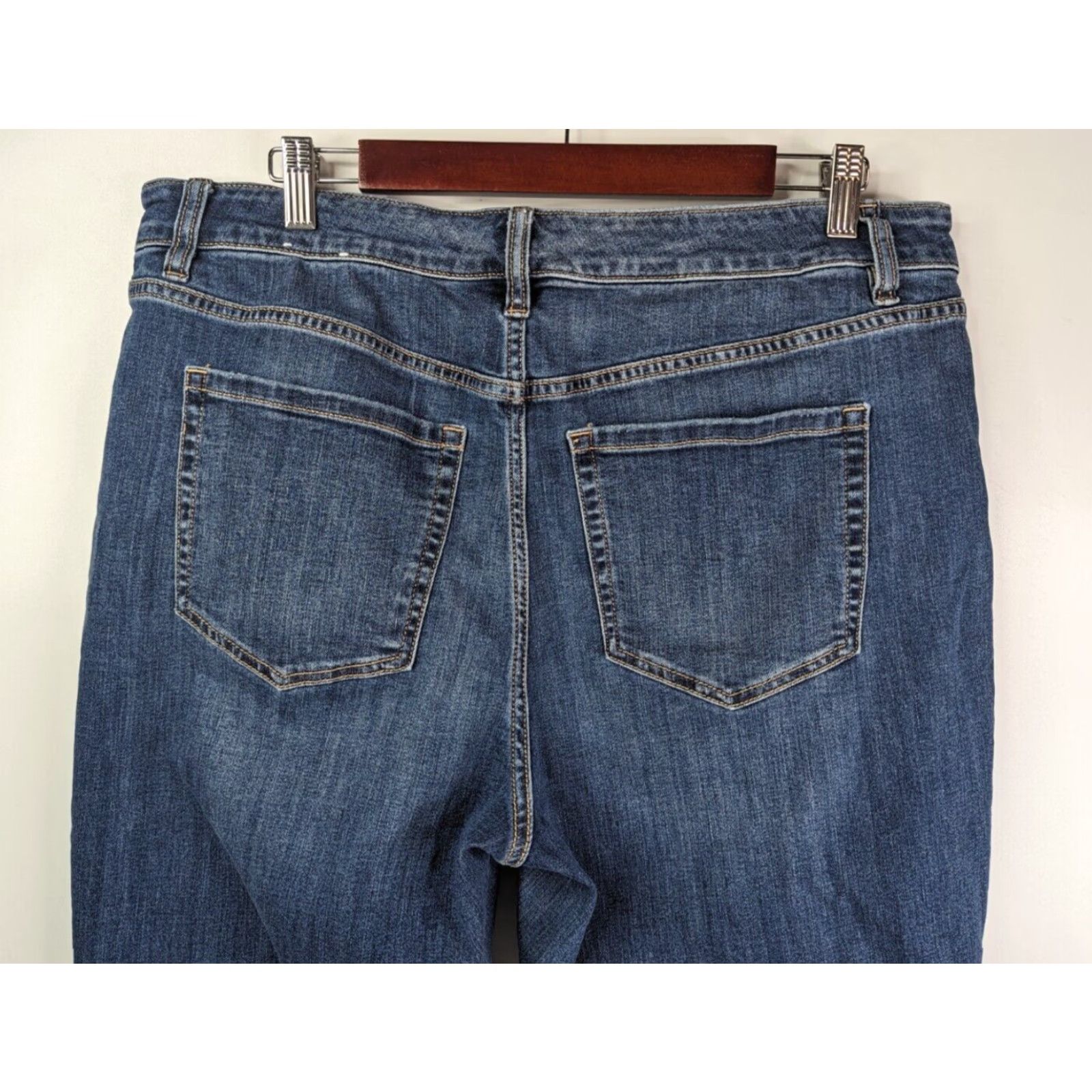 Vintage Lane Bryant Jeans Boyfriend 14 Blue Cotton Blend Denim Mid Rise Relaxed Slimming Comfort Stretch Plus Womens N/A Size 36" / US 14 / IT 50 - 5 Thumbnail