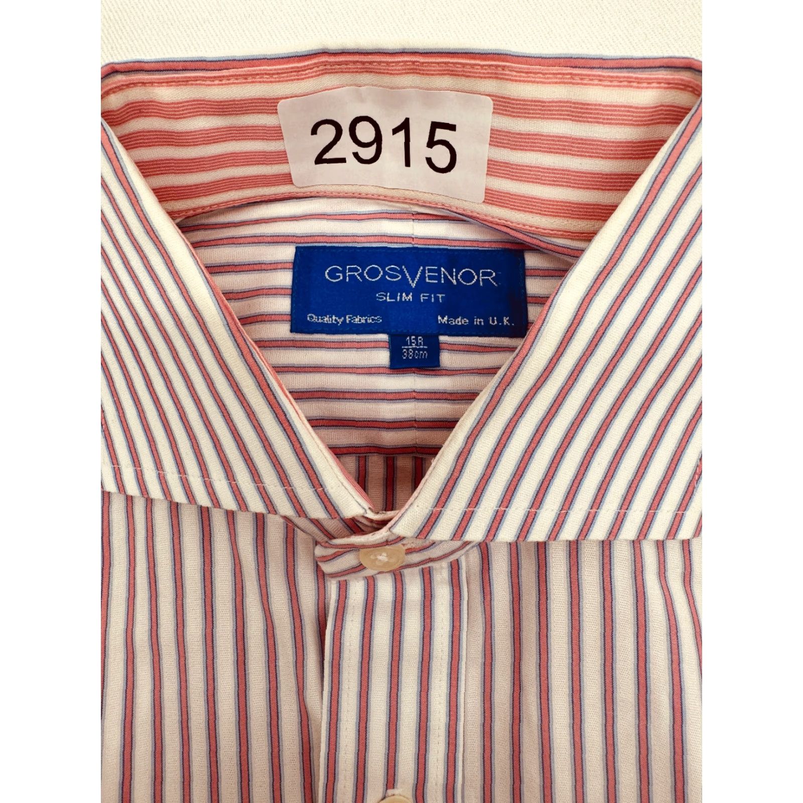 Vintage Grosvenor Stripe Shirt Mens 15 Slim Fit Long Sleeve Button Up Shirt 2915 Size US M / EU 48-50 / 2 - 2 Thumbnail