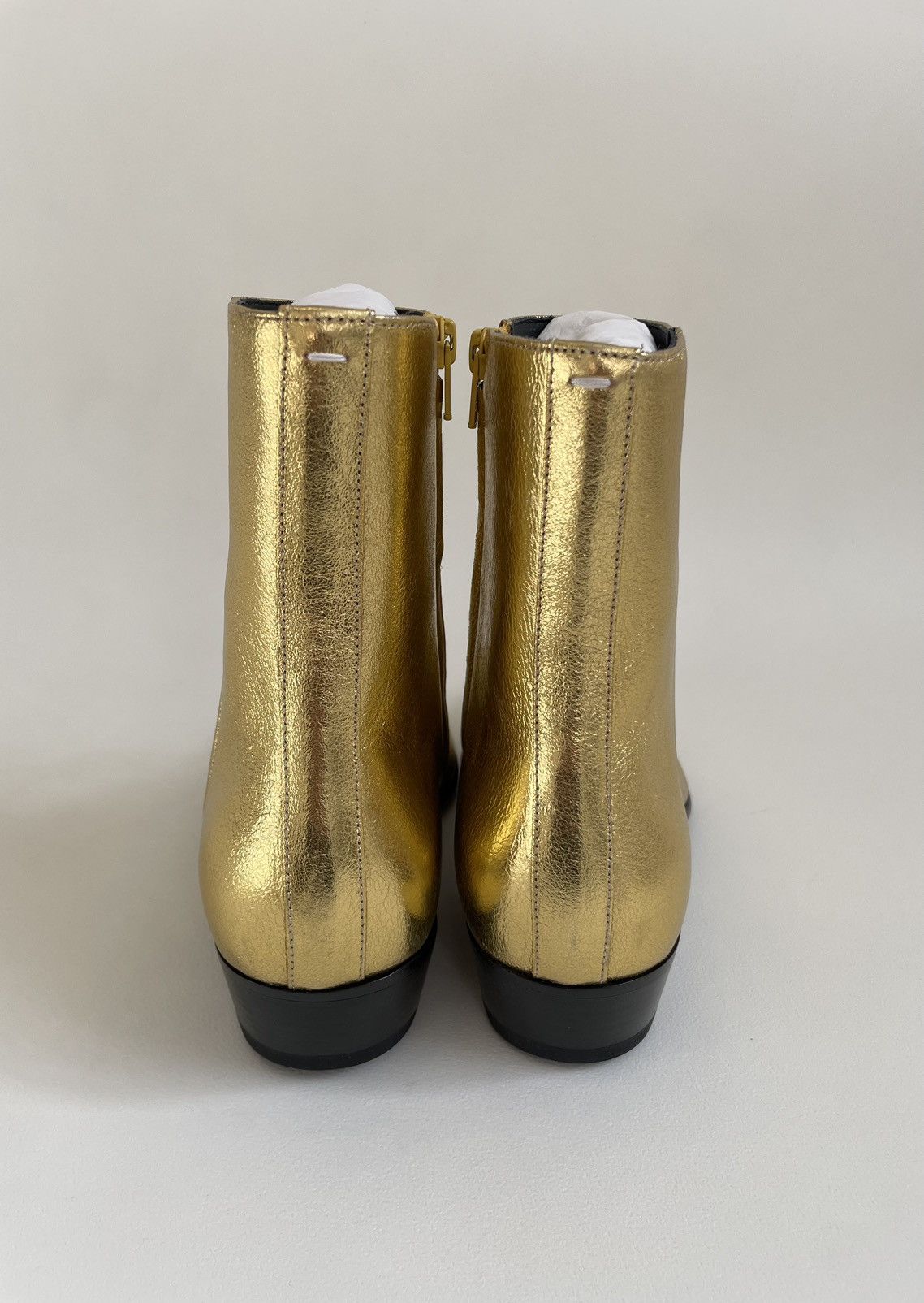 Maison Margiela S/S 17 Cuban Heel 'Gold Leather' Boots Size US 8 / EU 41 - 12 Thumbnail