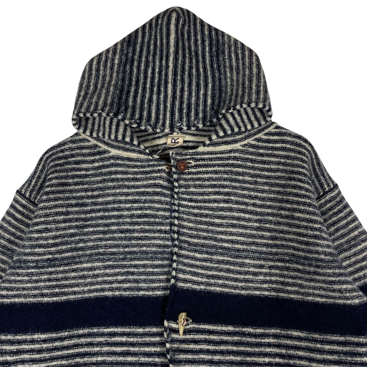 45rpm R By 45rpm Wool Striped Hoodie Duffle Coat Size L / US 10 / IT 46 - 12 Thumbnail