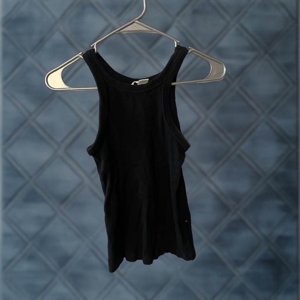H&M H&M Tank Women Black Solid Cotton Modal Shirt Tank Sleeveless Camisole S Small Womens Size S / US 4 / IT 40 - 1 Thumbnail