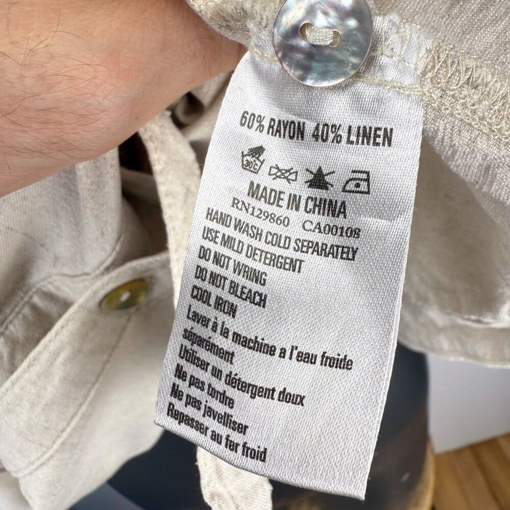Rhythm RHYTHM. Classics Mother of Pearl Short Sleeve Shirt Dress L Size L / US 10 / IT 46 - 4 Thumbnail