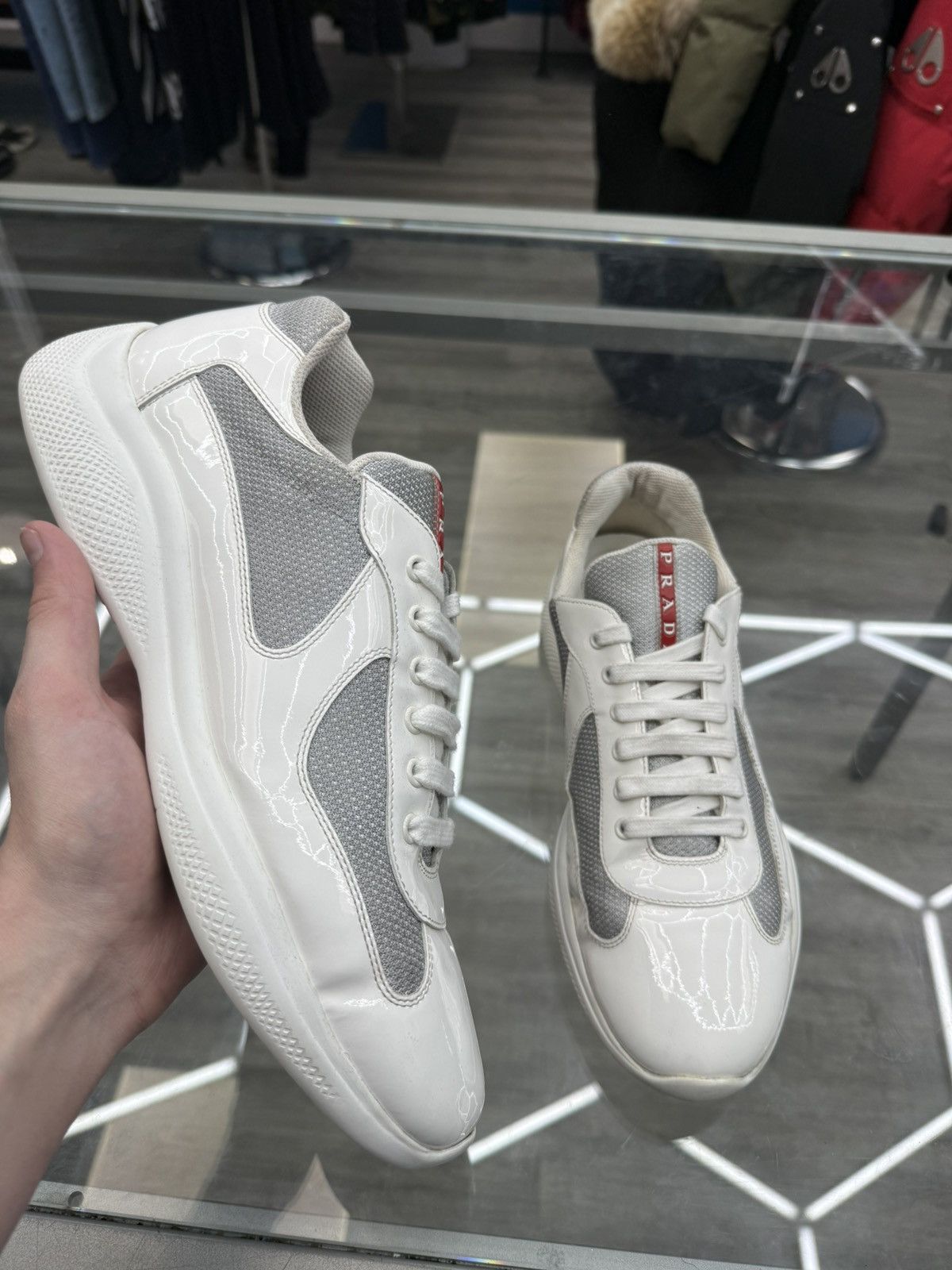 Prada Prada Cup Sneakers - White / Grey Size US 12 / EU 45 - 1 Thumbnail