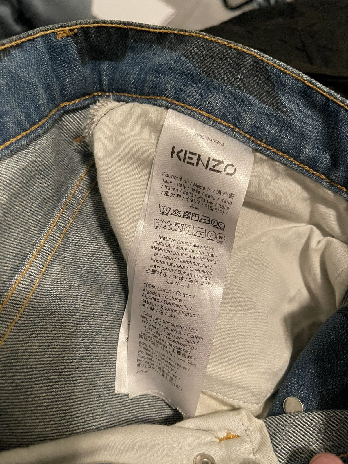 Kenzo K Tiger Print Cotton Denim Jeans Size US 32 / EU 48 - 9 Thumbnail