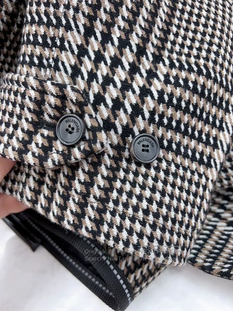 Balenciaga Balenciaga Woolen Plaid Overcoat Size XXS / US 00 / IT 34 - 7 Thumbnail