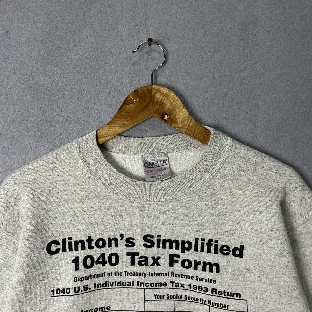 Vintage Vintage Clinton’s Simplified 1040 Tax Form Sweatshirt Oneita Size US L / EU 52-54 / 3 - 2 Thumbnail