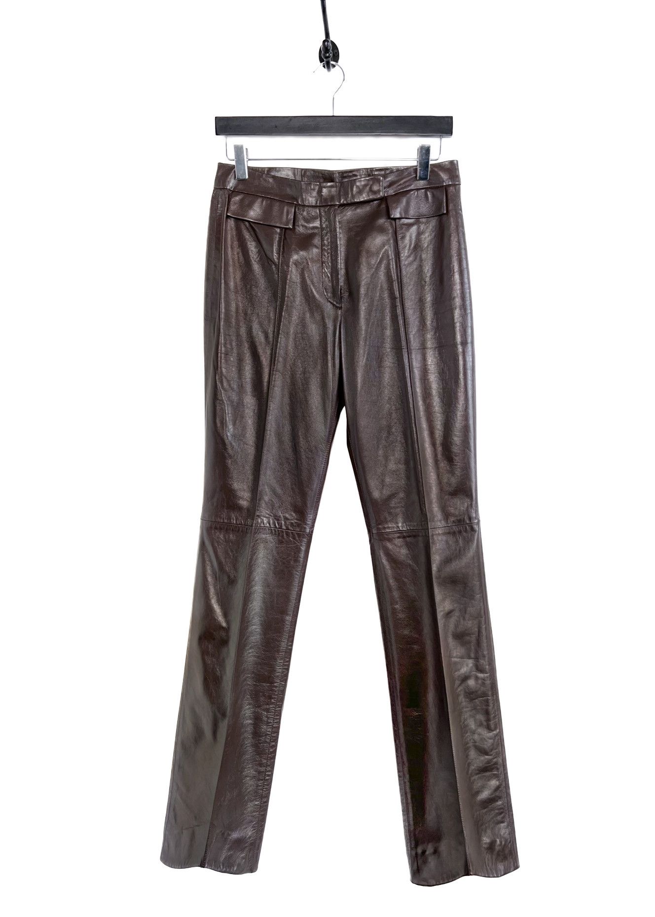 John Galliano John Galliano Vintage Wide Leg Chocolate Brown Leather Pants Size 30" / US 8 / IT 44 - 3 Thumbnail