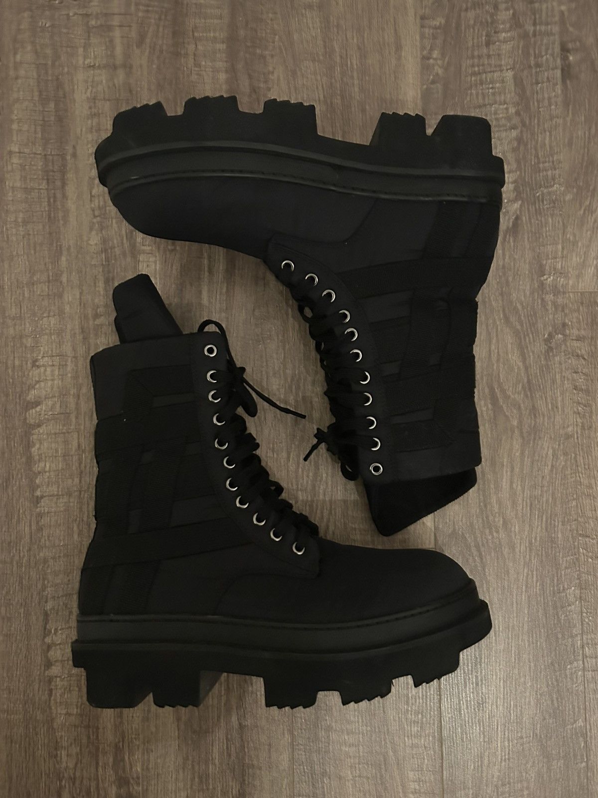 Rick Owens Rick owens Drkshdw army megatooth boots | Grailed