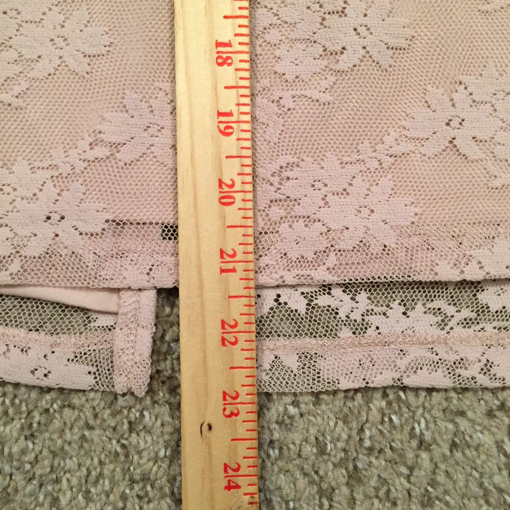 Vintage Maurices Skirt Regular Medium Pink Floral Lace Knee Length Lined Slit Zip Size 32" / US 10 / IT 46 - 5 Thumbnail
