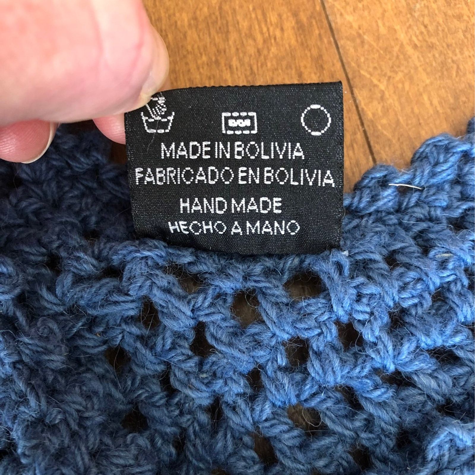 Handmade Carolina•Arce•Seifert knit shawl blue vintage looking Size S / US 4 / IT 40 - 10 Thumbnail