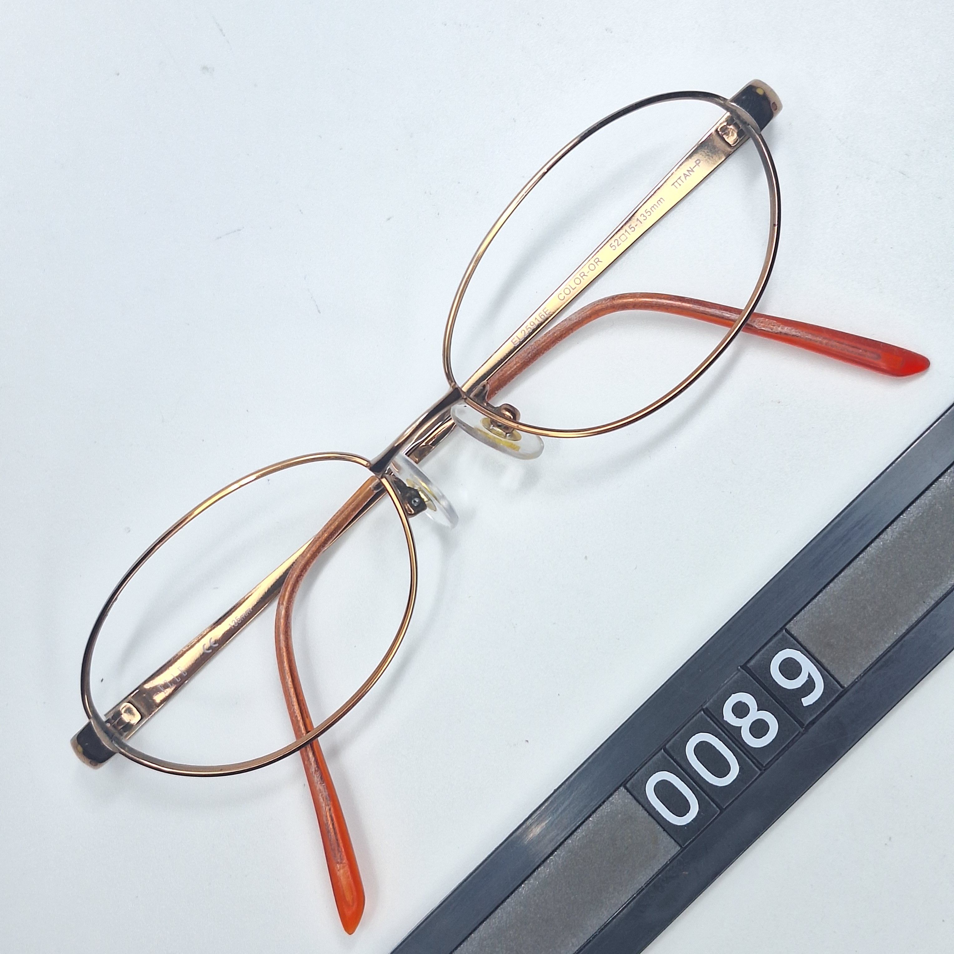 Other ELLE EL25916E TITAN-P Pure Titanium Gold Oval Eyeglass Frame Size ONE SIZE - 1 Thumbnail