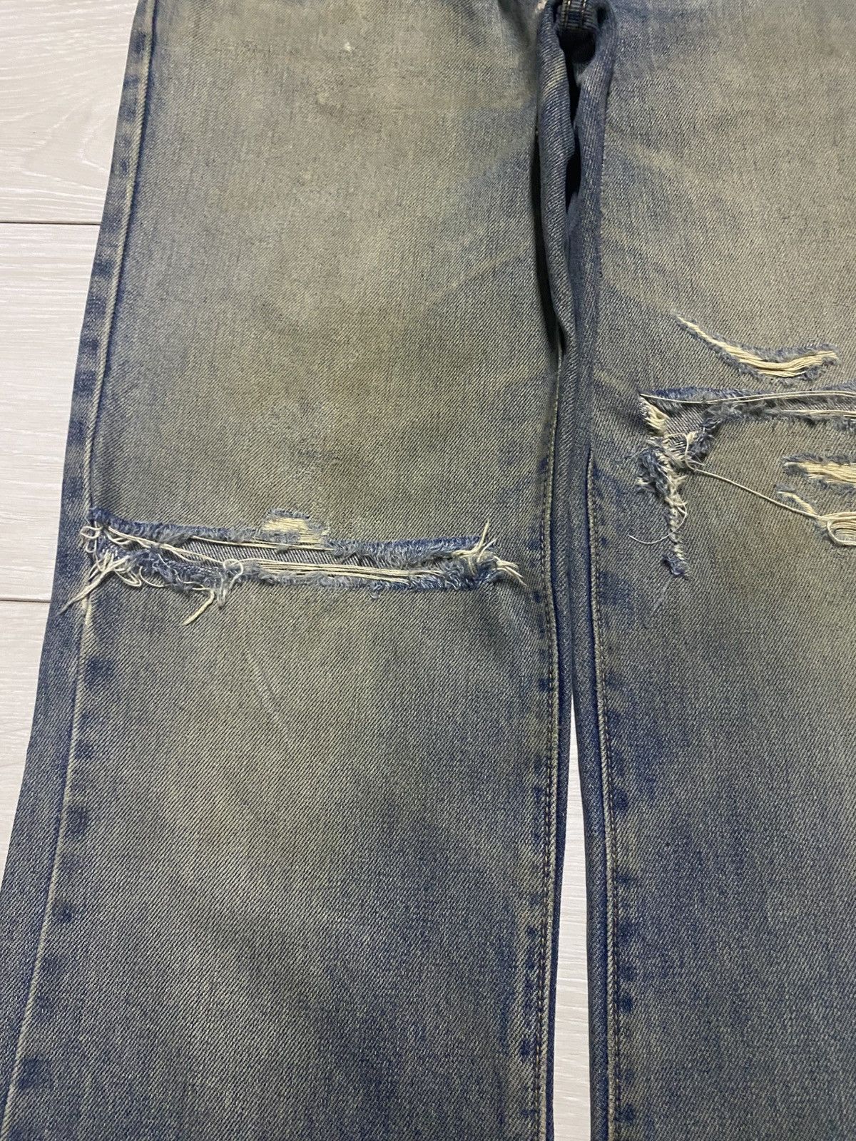 Japanese Brand Vintage GLHeart Mud Wash Distressed Loose Jeans Size US 31 - 7 Thumbnail