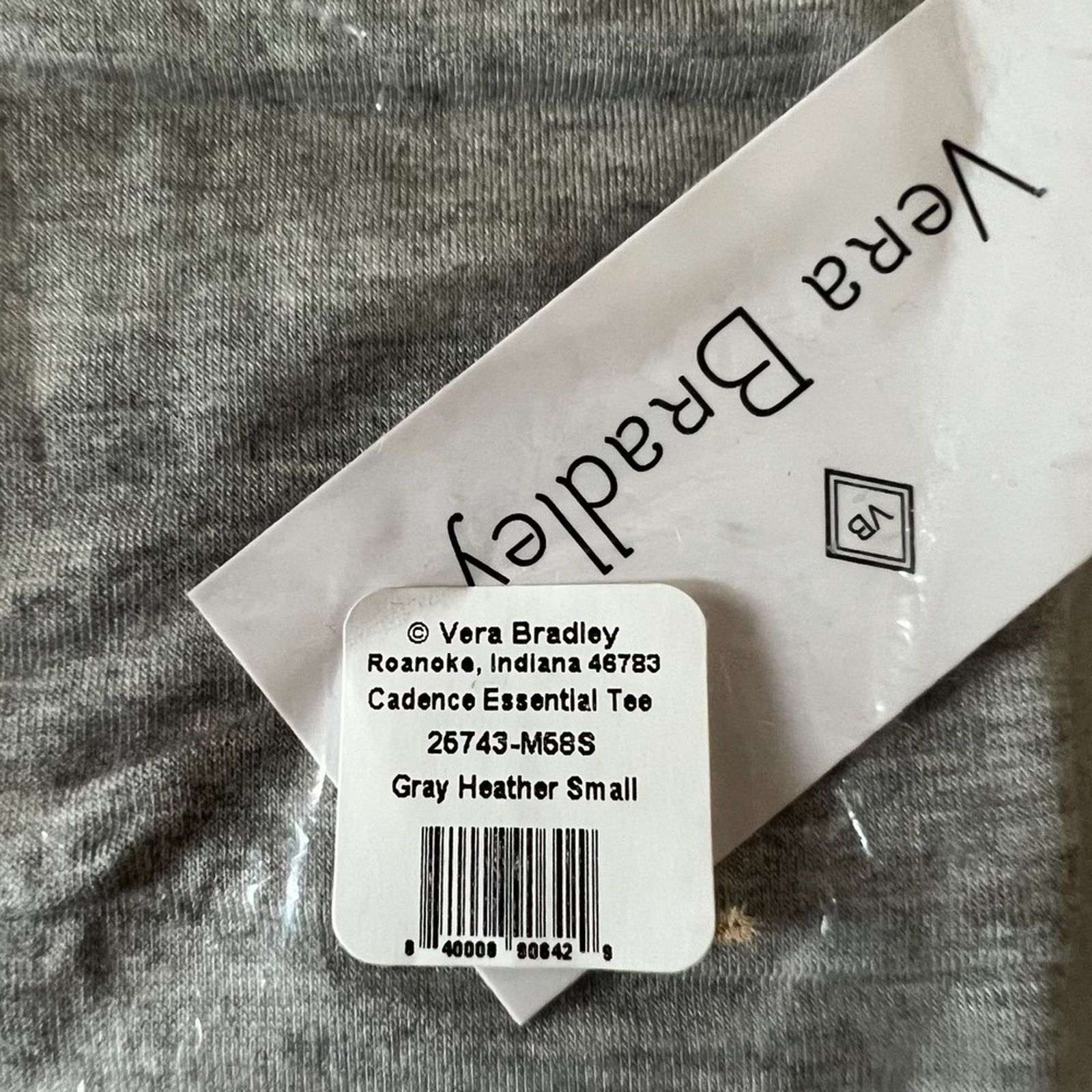 Vera Bradley VERA BRADLEY Gray Heather Cadence Essential Tee w/ Tags, S Size S / US 4 / IT 40 - 10 Thumbnail